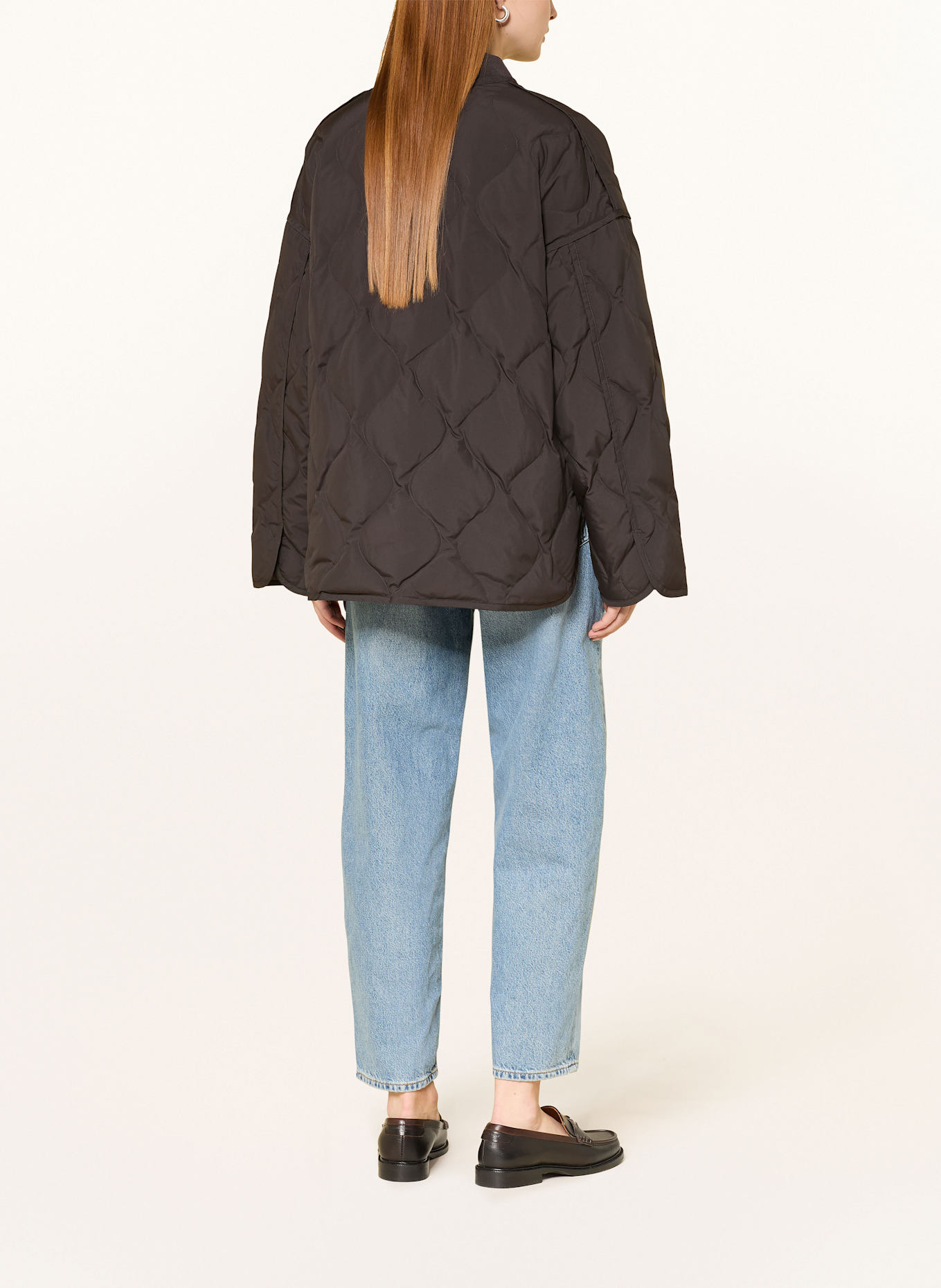 COS Oversized down jacket: DARK BROWN