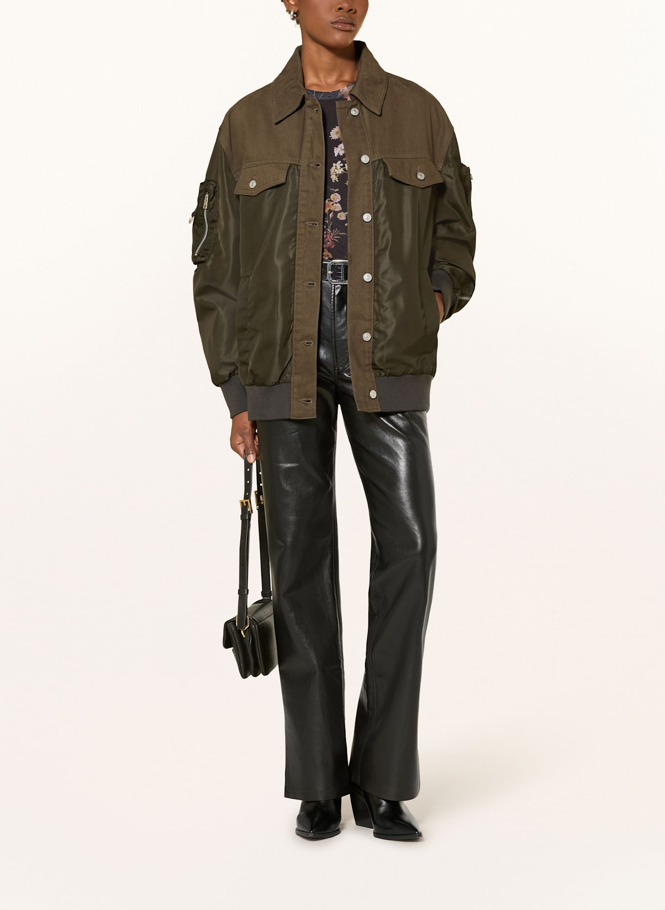 ALLSAINTS Blouson VERITY BOMBER im Materialmix: KHAKI