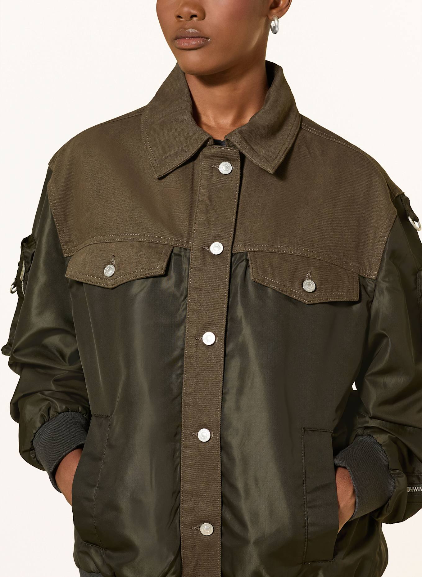 ALLSAINTS Blouson VERITY BOMBER im Materialmix: KHAKI