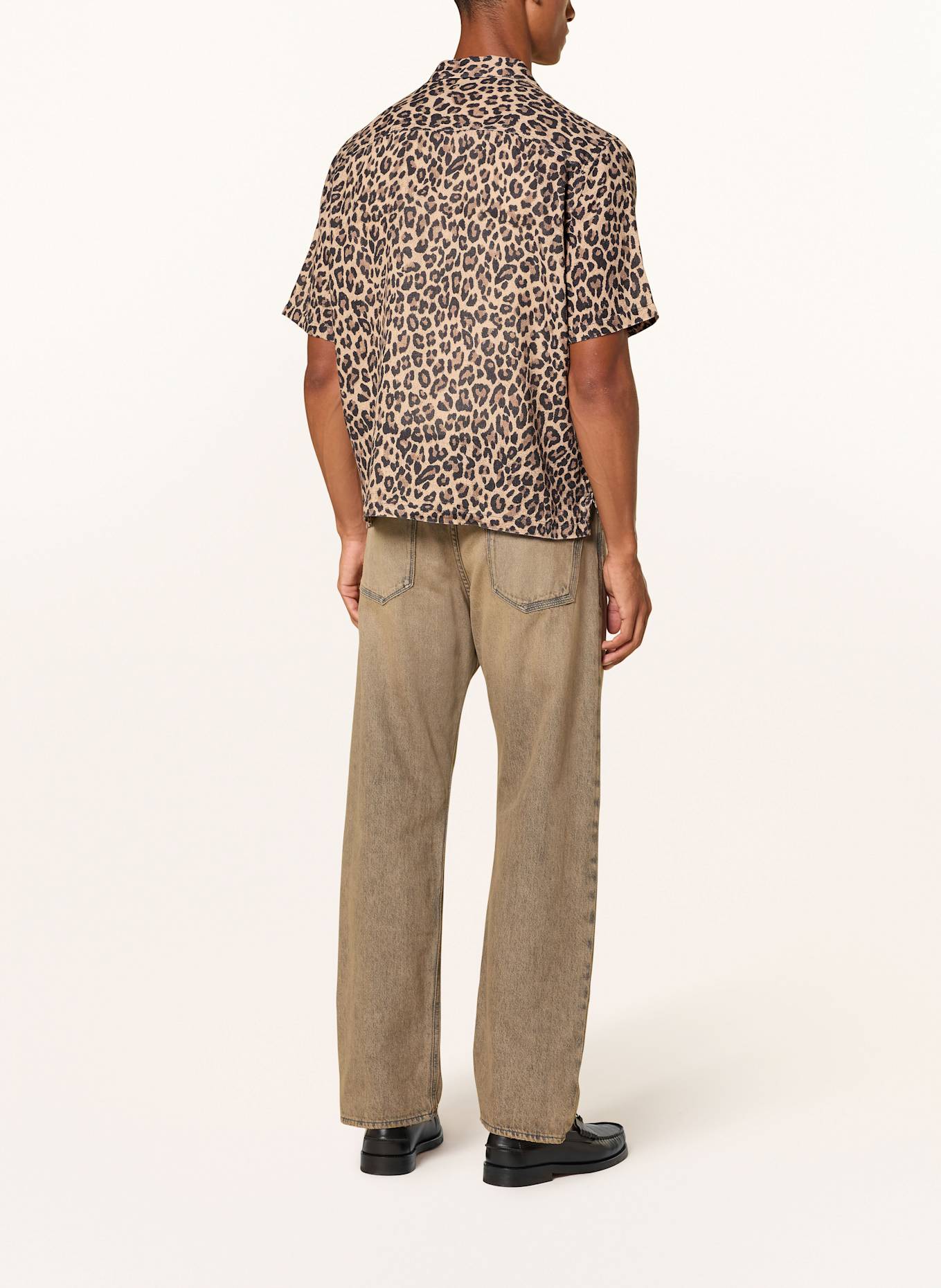 ALLSAINTS Resorthemd LEOPARDONE Comfort Fit mit Leinen: HELLBRAUN / BRAUN / SCHWARZ
