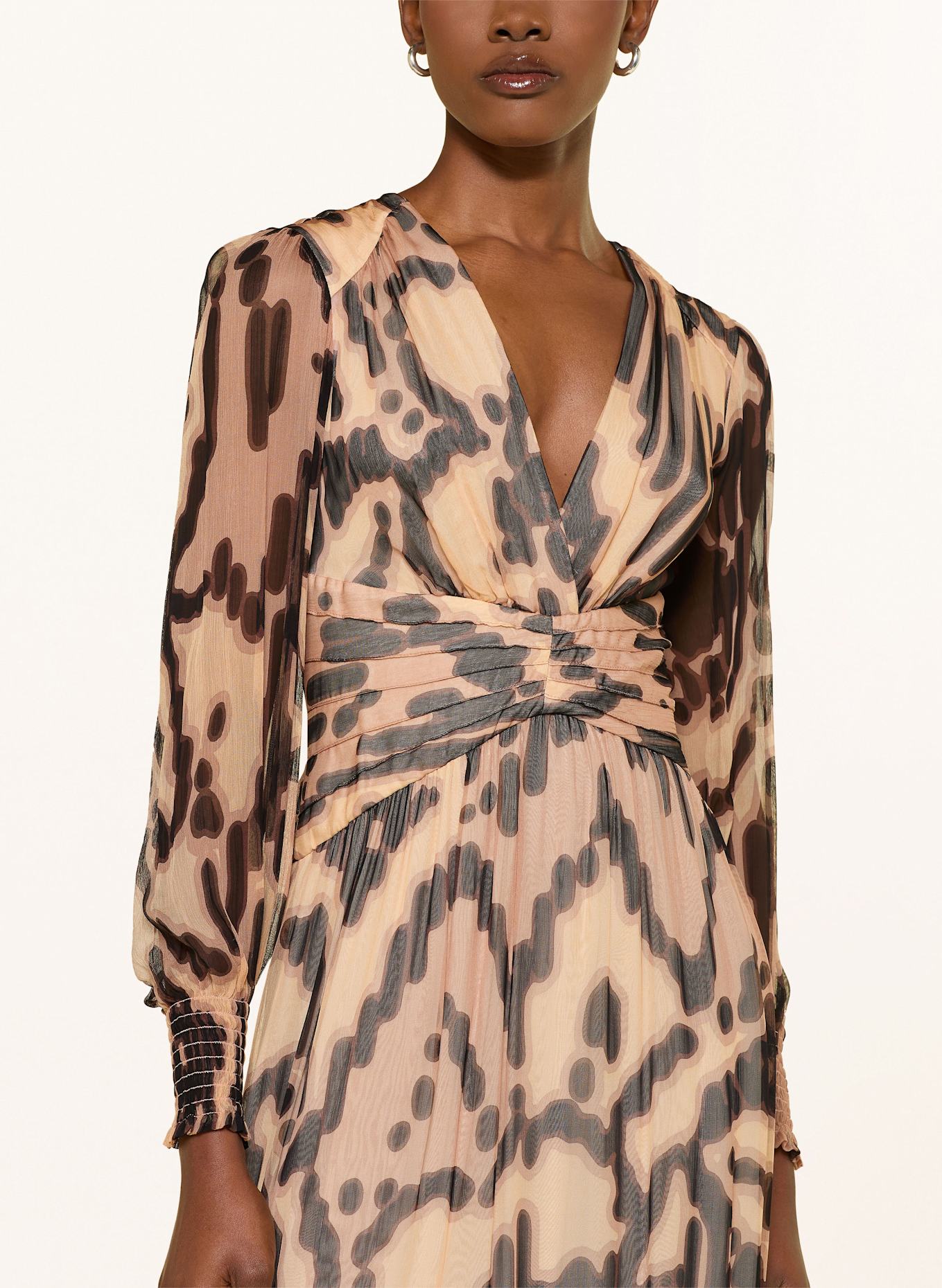 ba&sh Kleid AMOR: CREME / DUNKELBRAUN / BRAUN