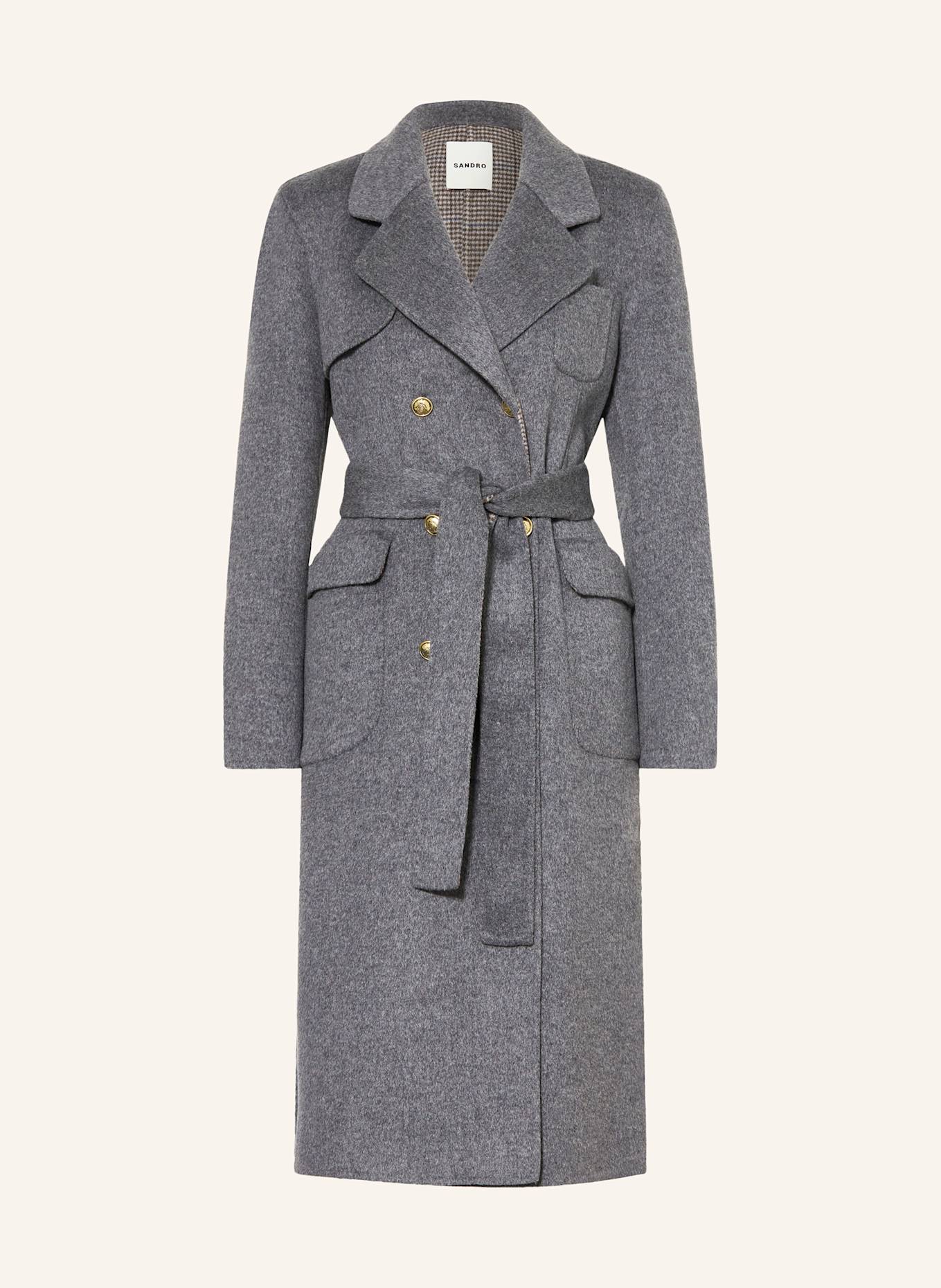 SANDRO Wollmantel: GRAU