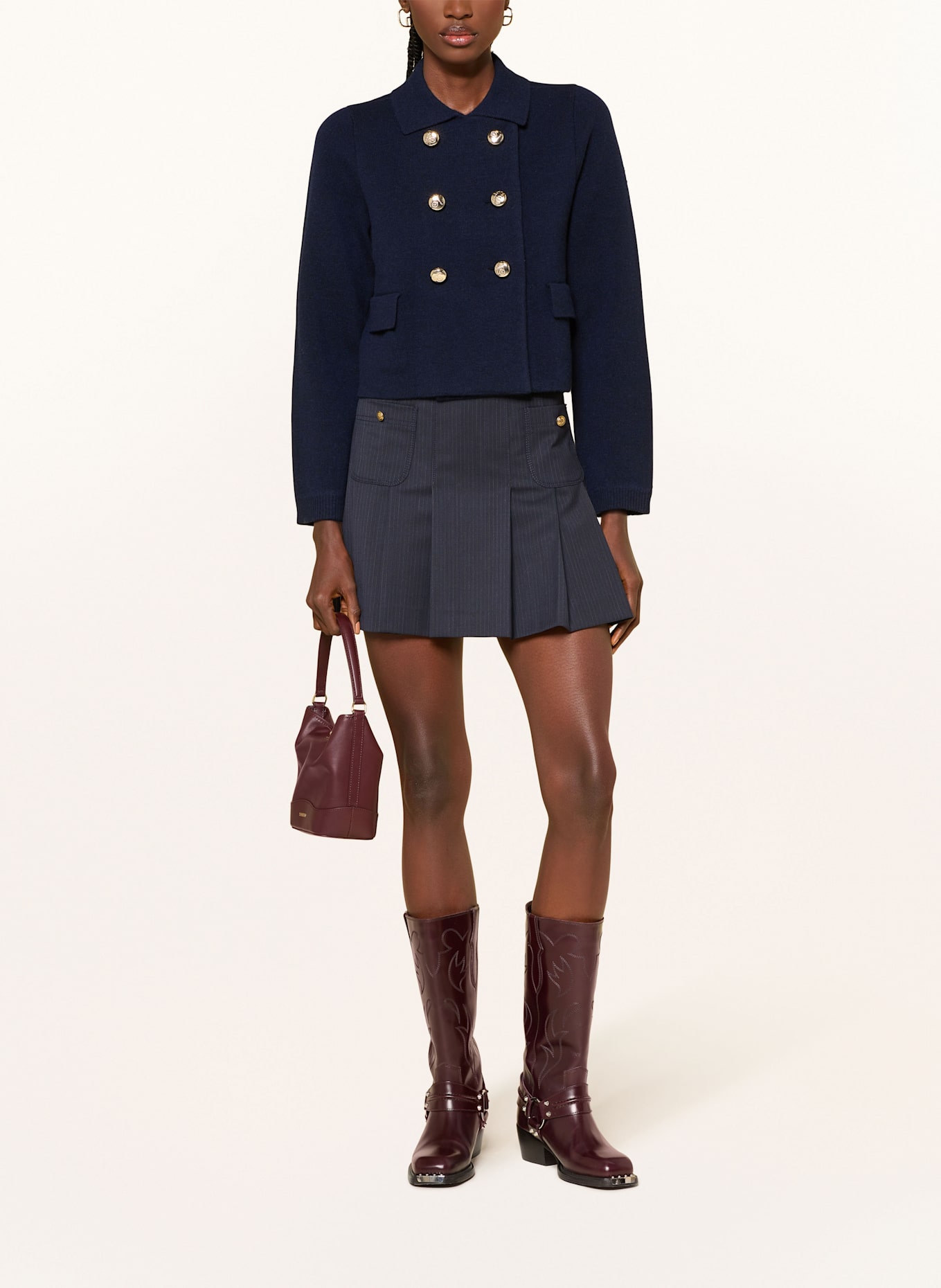 SANDRO Strickjacke: DUNKELBLAU