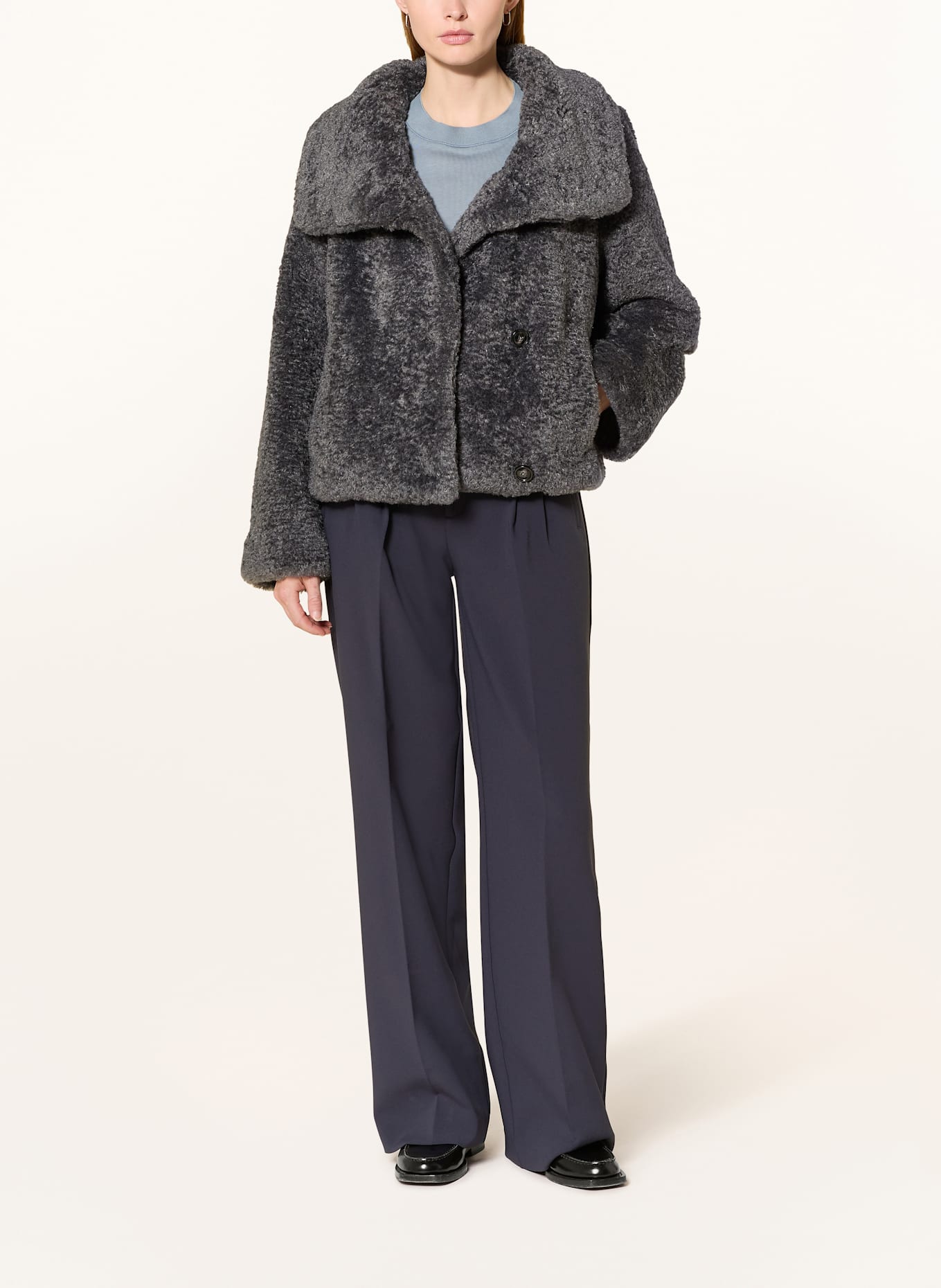 Marc O'Polo Teddyfell-Jacke: GRAU