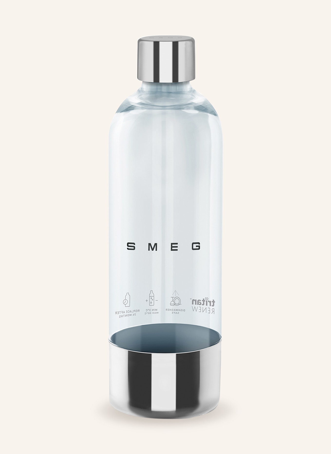 SMEG Trinkflasche SKSB01 für Wassersprudler: SCHWARZ / SILBER