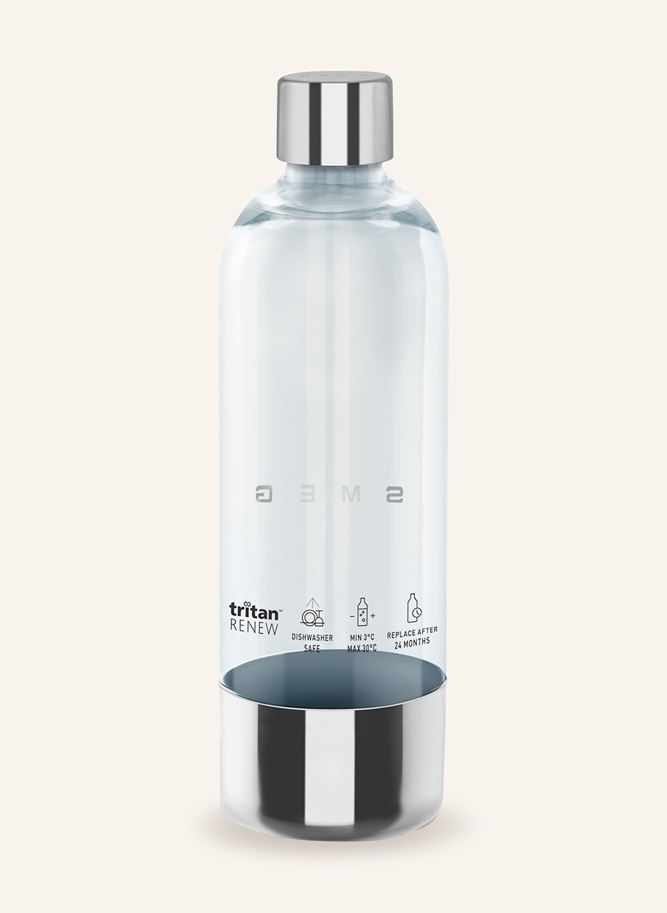 SMEG Trinkflasche SKSB01 für Wassersprudler: SCHWARZ / SILBER