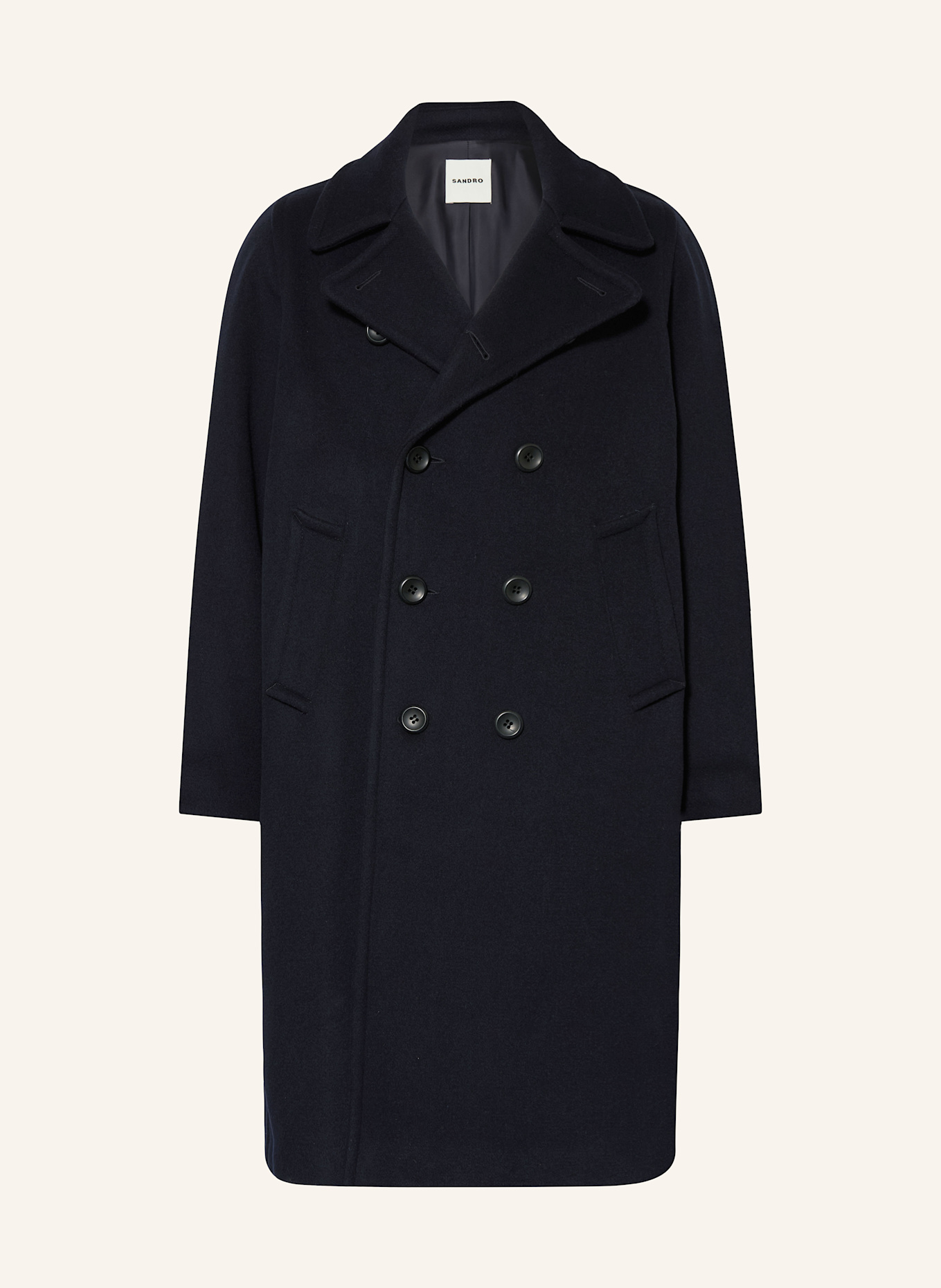 SANDRO Wollmantel: DUNKELBLAU