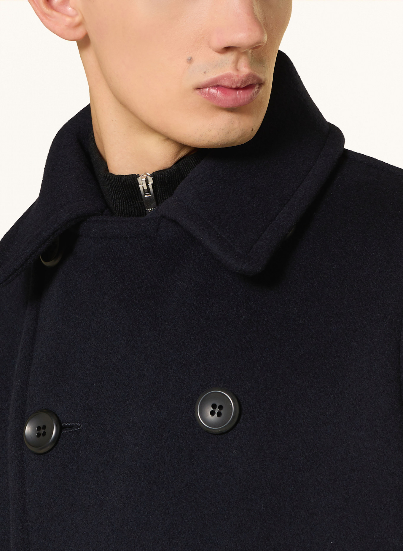 SANDRO Wollmantel: DUNKELBLAU