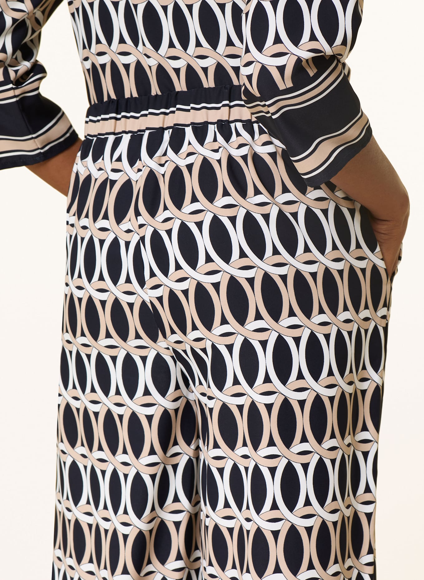 Joseph Ribkoff Marlenehose aus Satin: DUNKELBLAU / BEIGE / WEISS