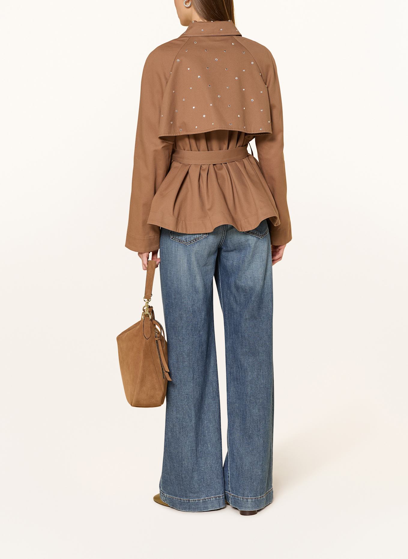 Joseph Ribkoff Jacket with decorative gems: BROWN