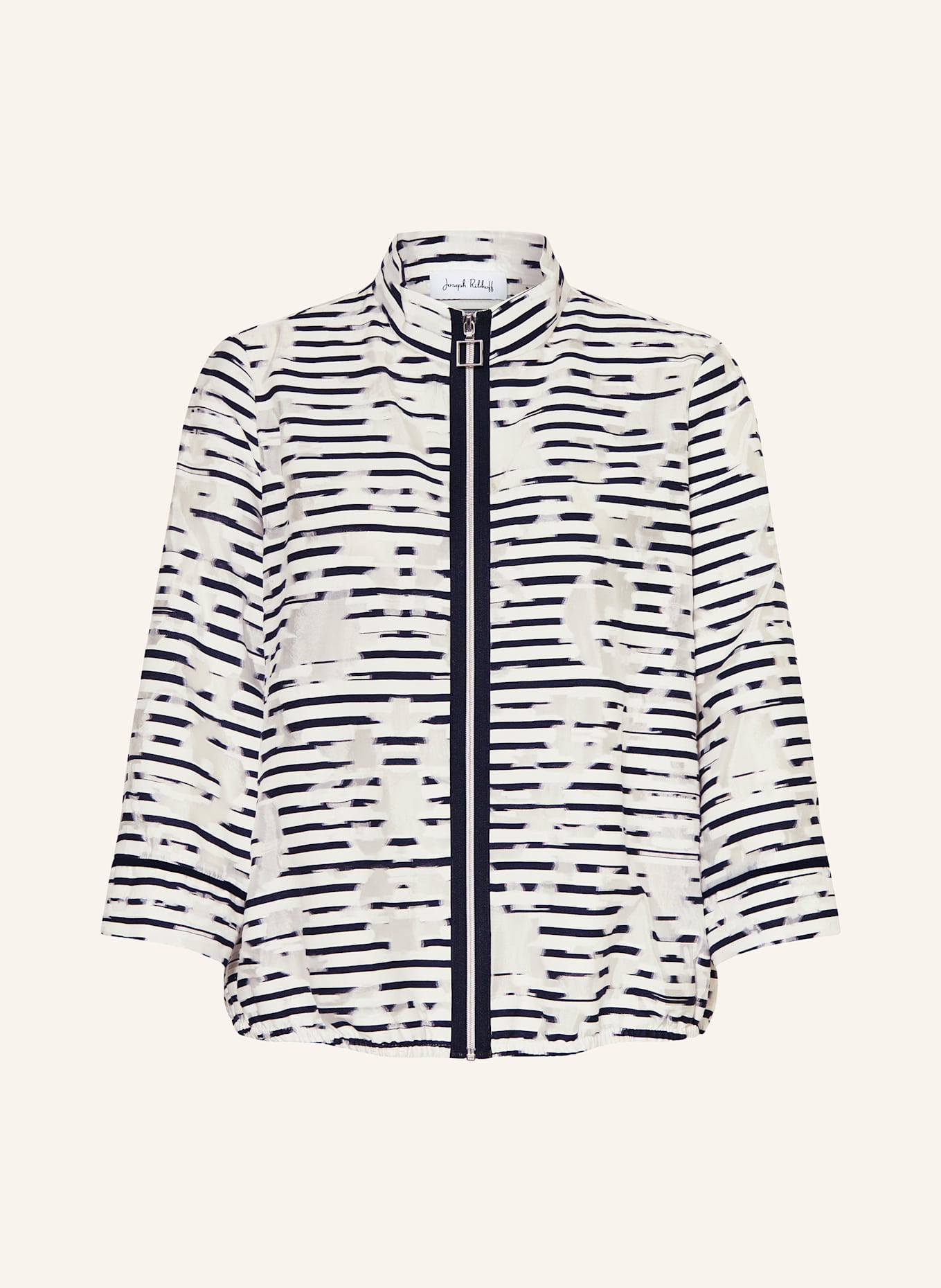 Joseph Ribkoff Jacket with 3/4 sleeve: WHITE / DARK BLUE