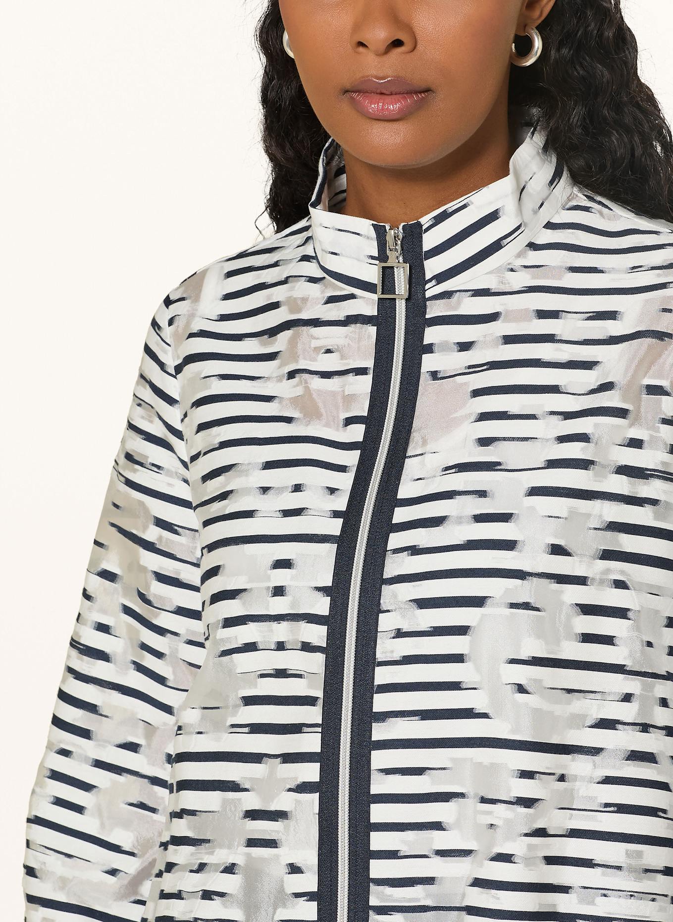 Joseph Ribkoff Jacket with 3/4 sleeve: WHITE / DARK BLUE