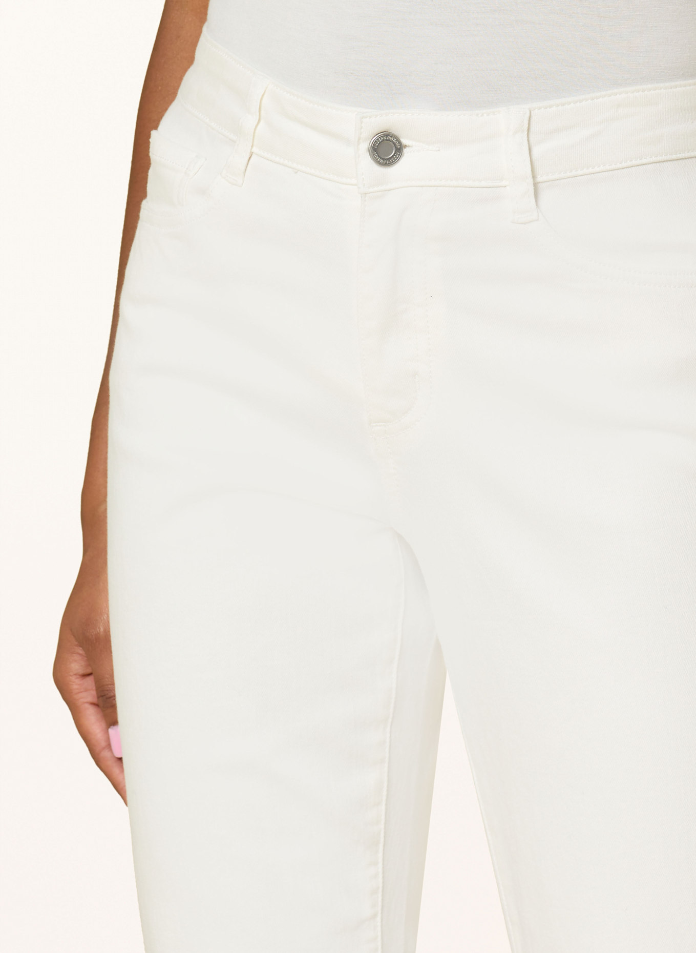 Joseph Ribkoff Cropped Jeans mit Schmucksteinen: 12 WEISS