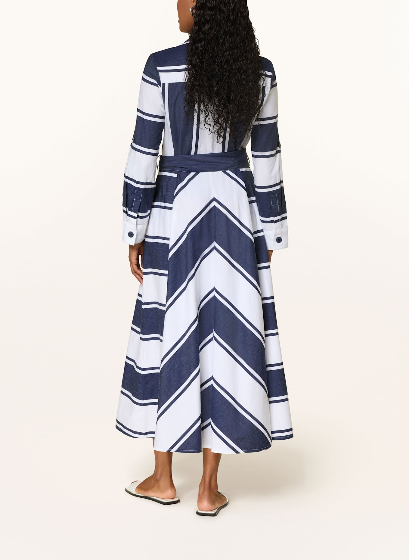 Joseph Ribkoff Hemdblusenkleid: DUNKELBLAU / WEISS