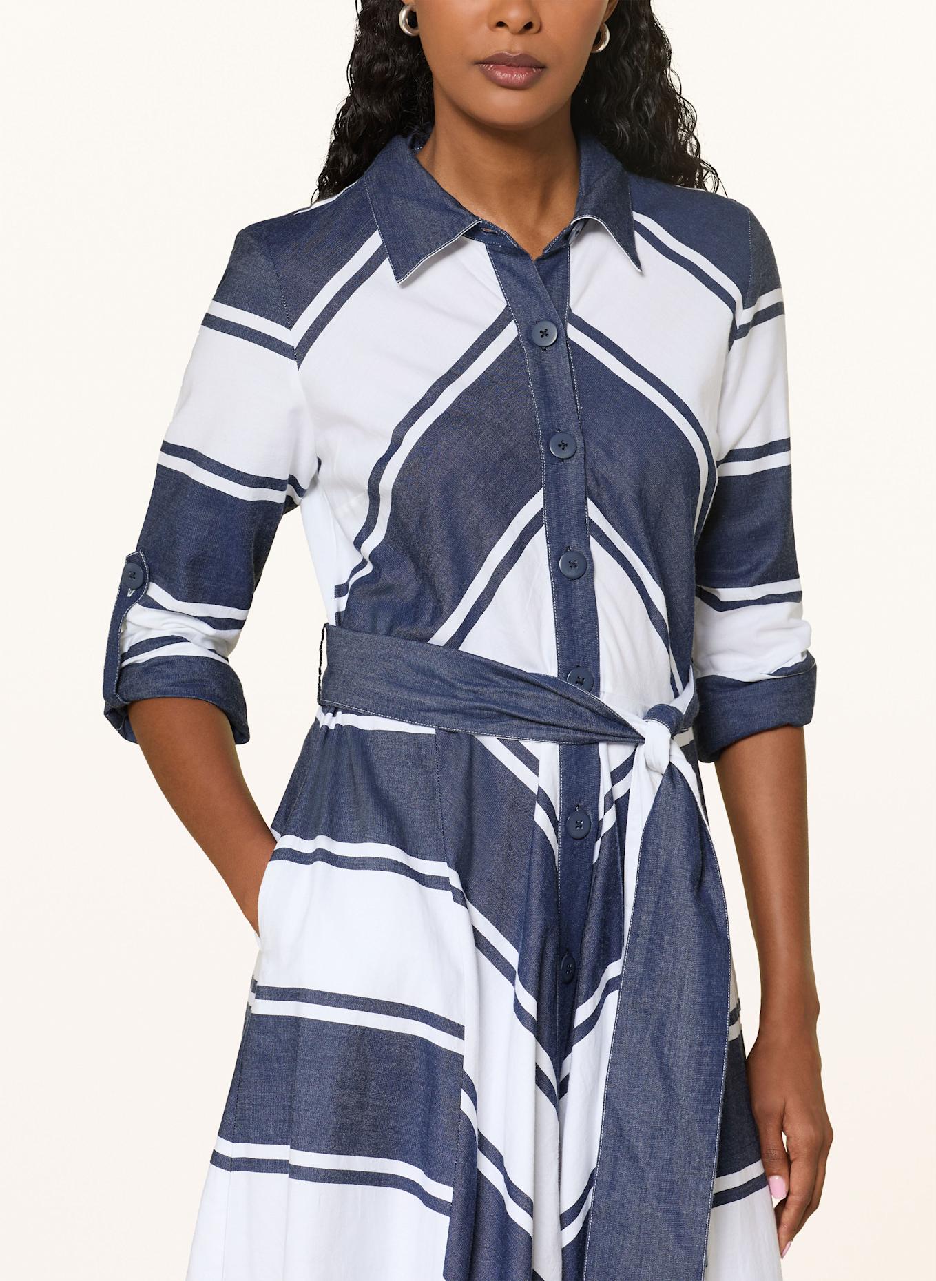 Joseph Ribkoff Hemdblusenkleid: DUNKELBLAU / WEISS