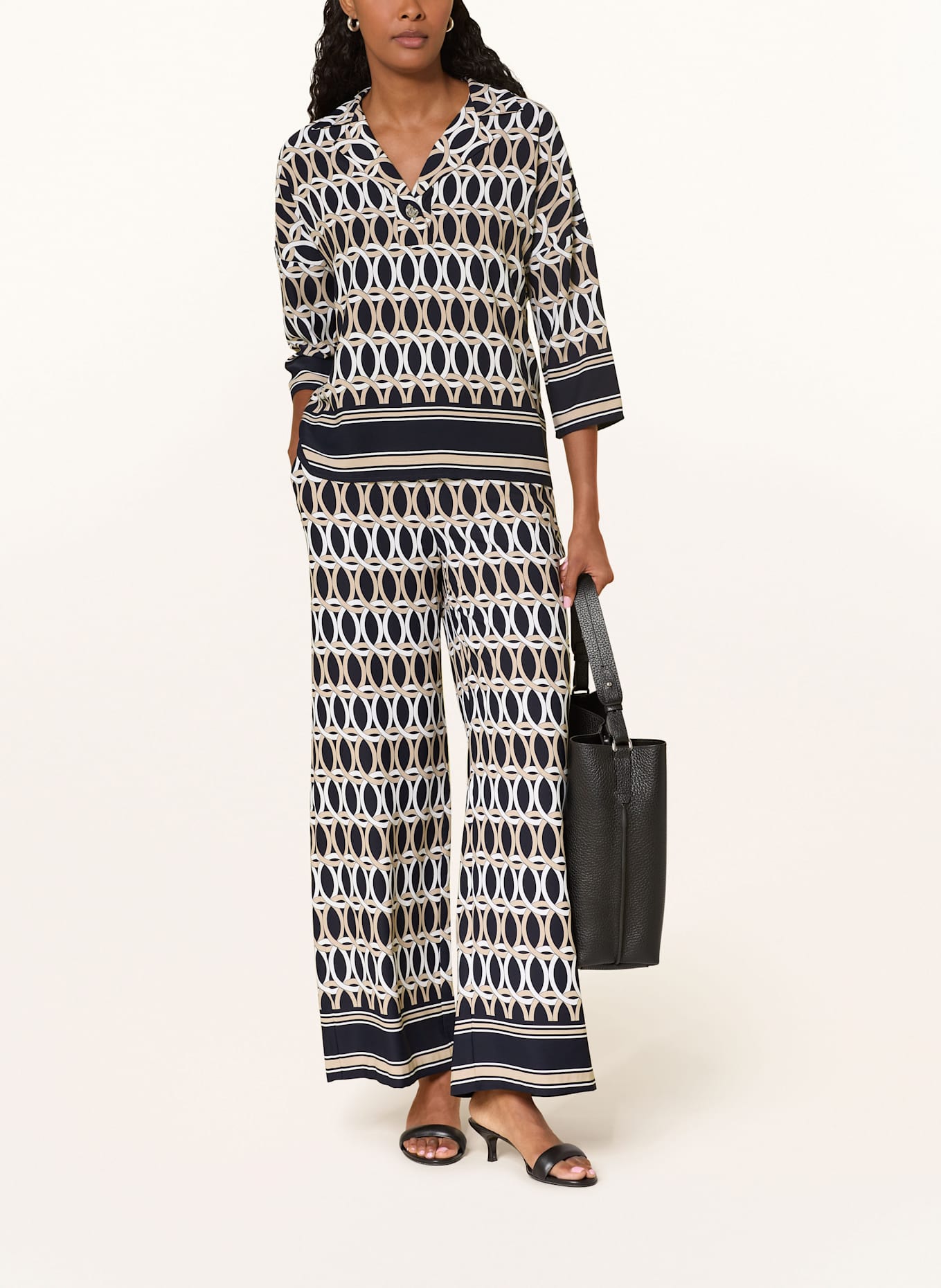 Joseph Ribkoff Blusenshirt mit 3/4-Arm: BEIGE / SCHWARZ / WEISS