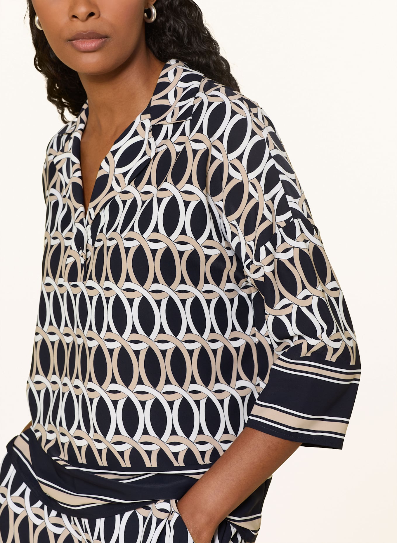 Joseph Ribkoff Blusenshirt mit 3/4-Arm: BEIGE / SCHWARZ / WEISS