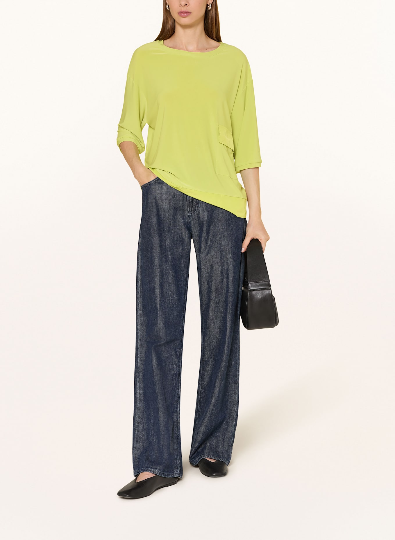 Joseph Ribkoff Shirt im Materialmix mit 3/4-Arm: HELLGRÜN