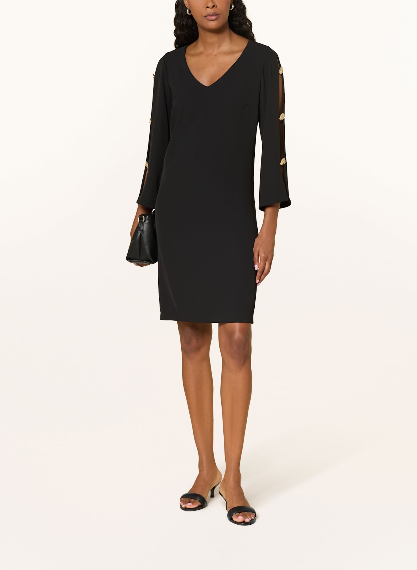 Joseph Ribkoff Sukienka z wycięciami i rękawami 3/4: CZARNY