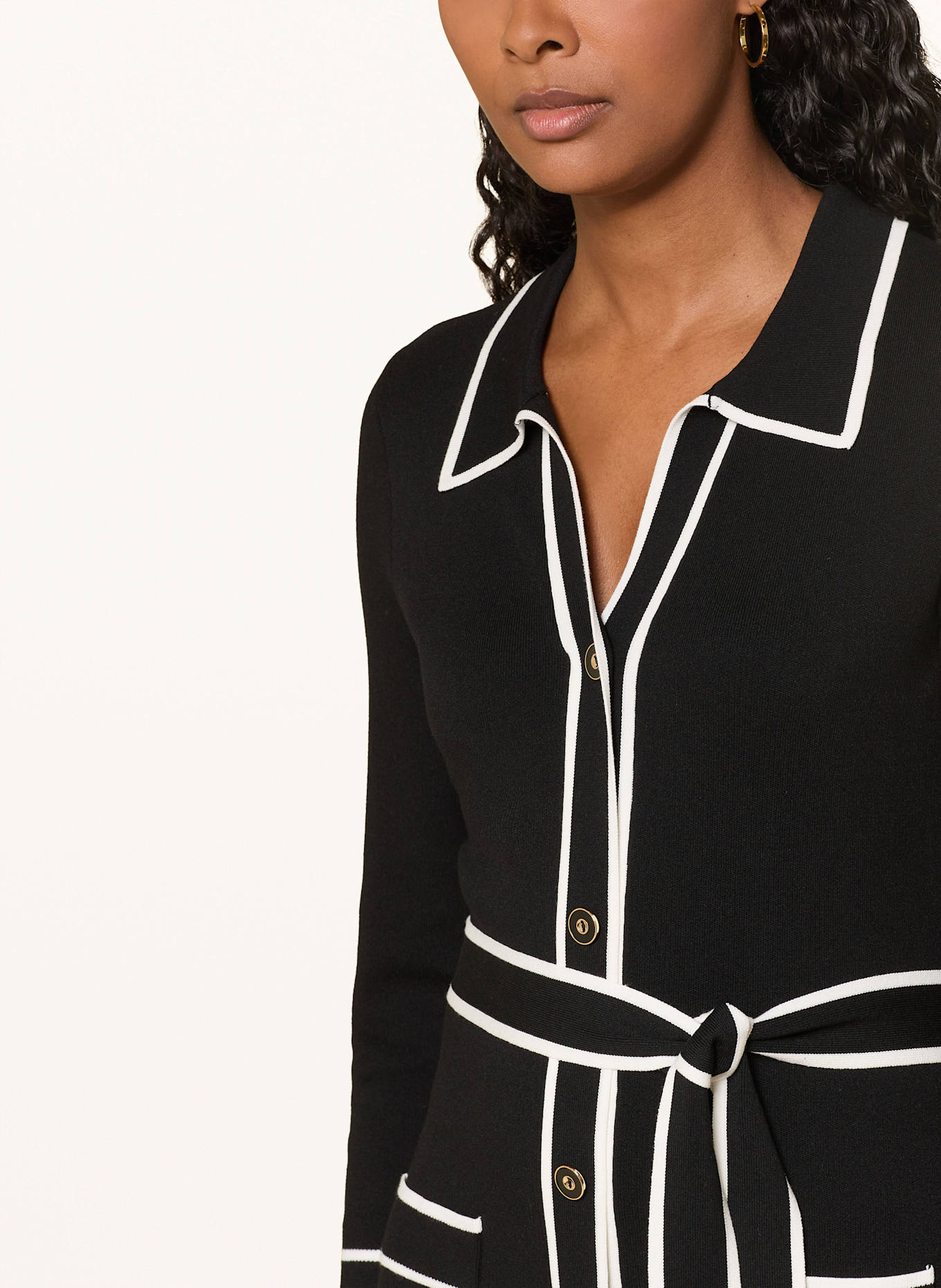 Joseph Ribkoff Knit dress: BLACK / ECRU