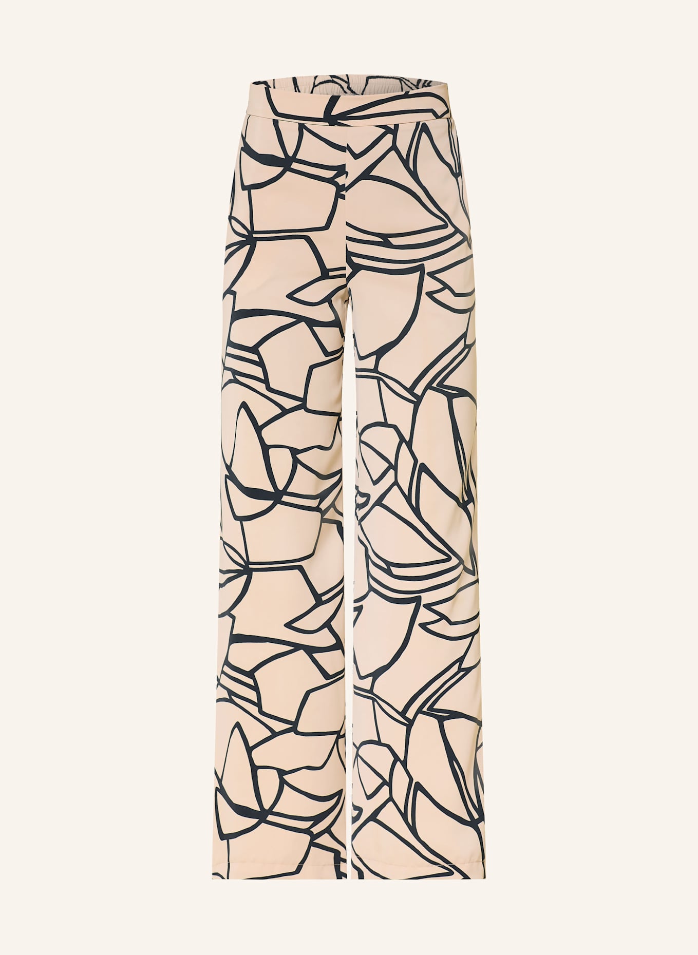 Joseph Ribkoff Wide leg trousers in satin: BEIGE / BLACK