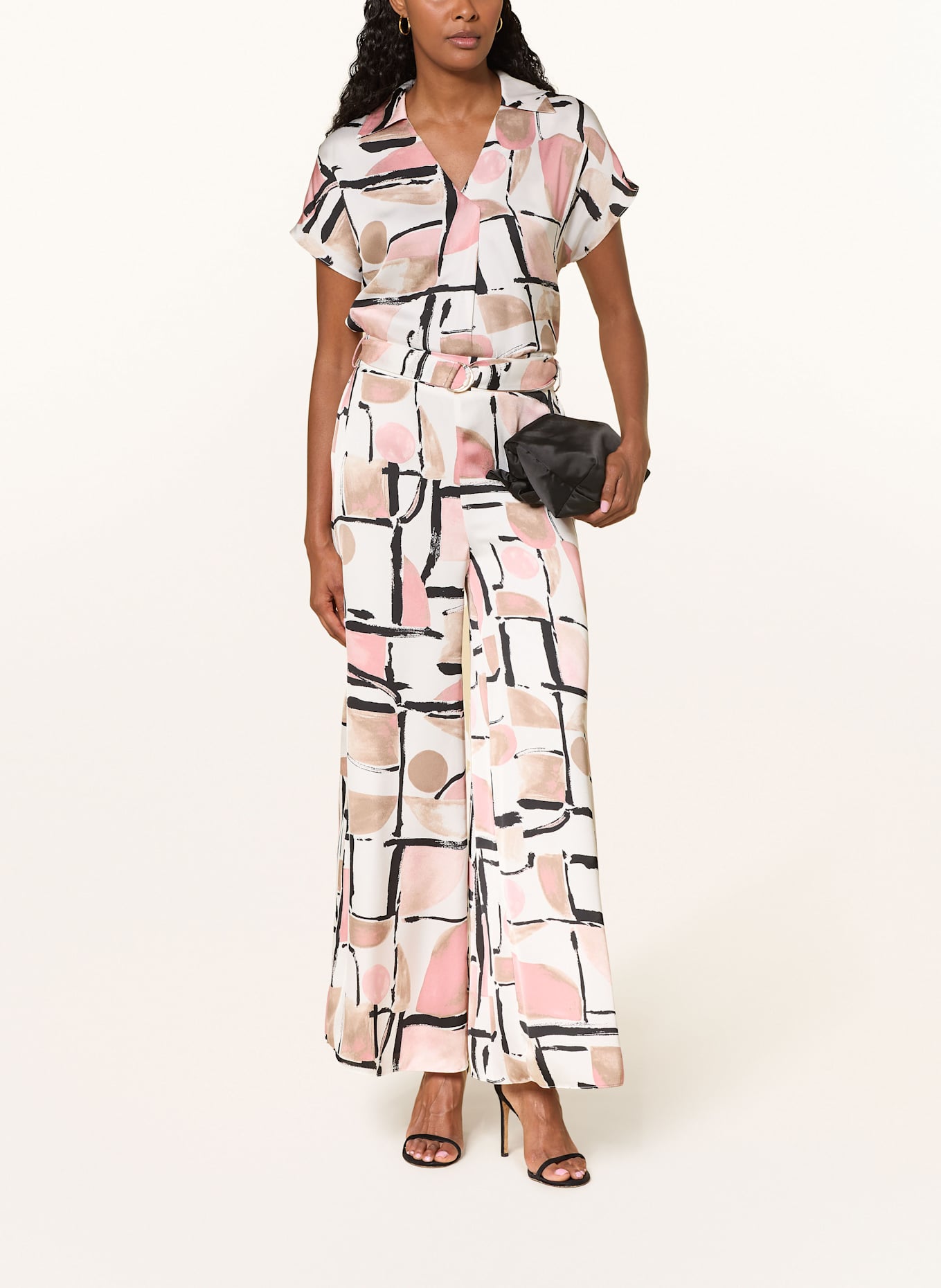 Joseph Ribkoff Blusenshirt aus Satin: ALTROSA / BEIGE / WEISS