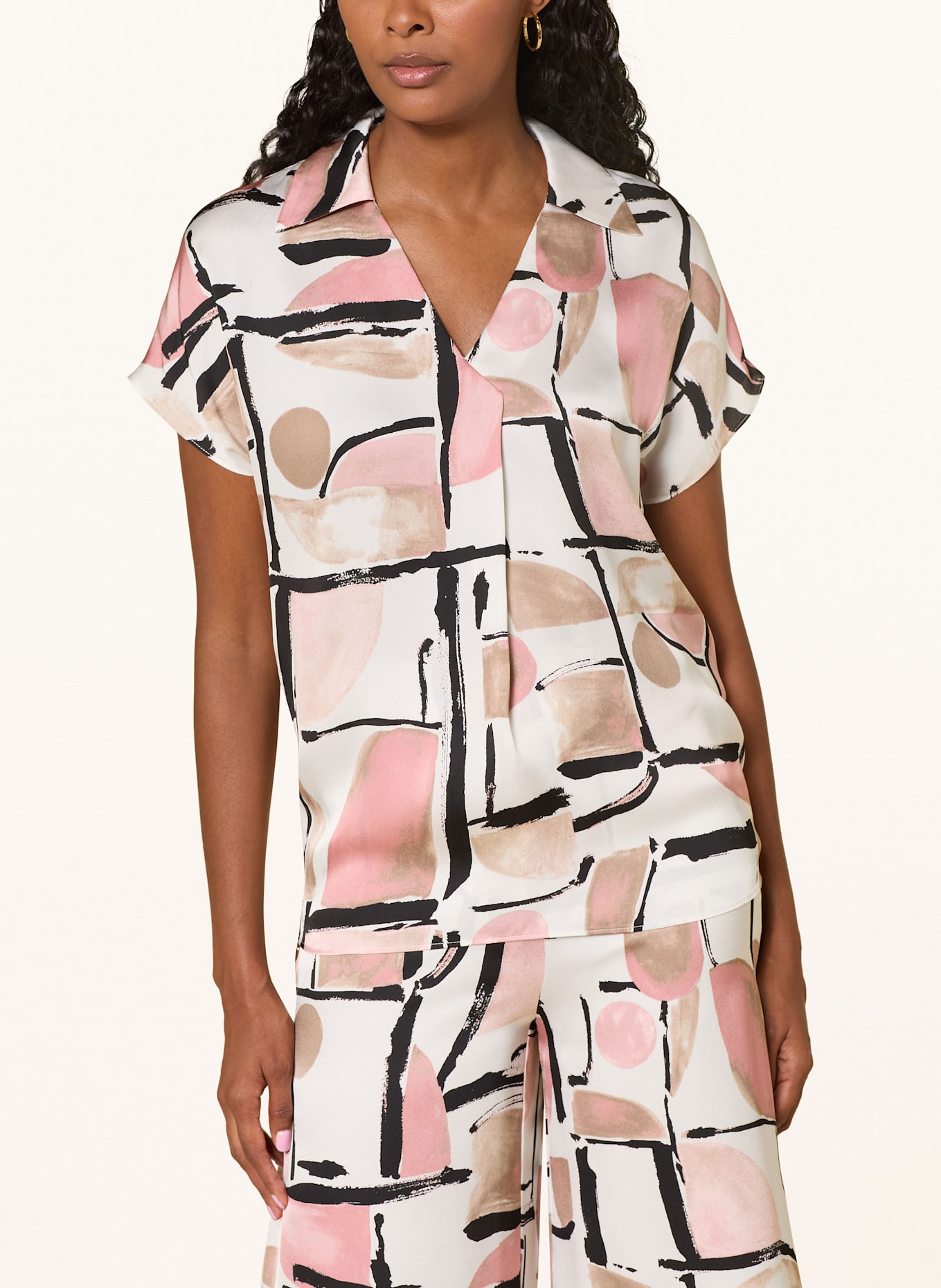 Joseph Ribkoff Blusenshirt aus Satin: ALTROSA / BEIGE / WEISS