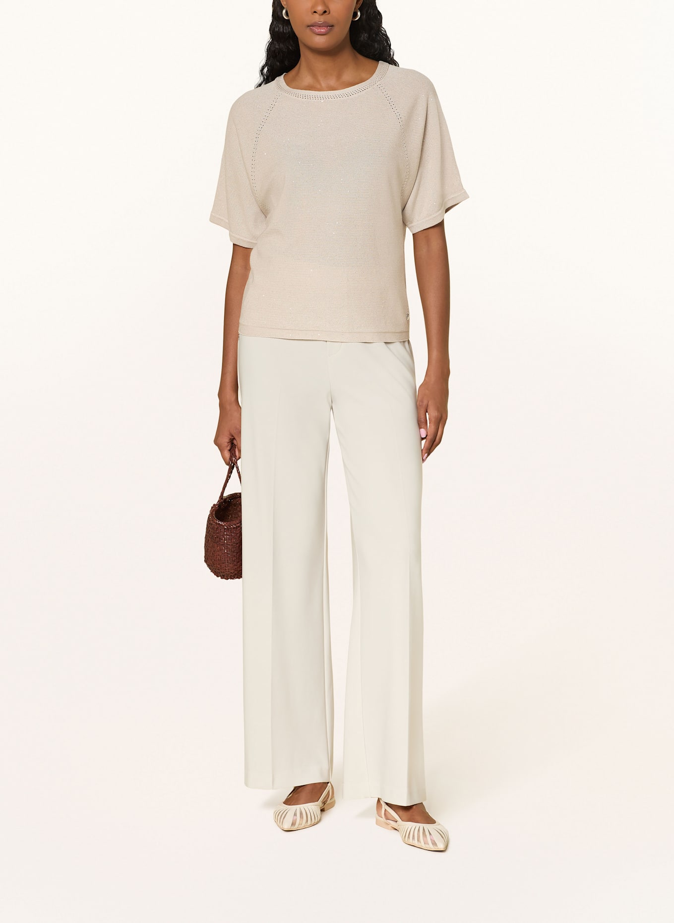 Joseph Ribkoff Strickshirt mit Pailletten: BEIGE