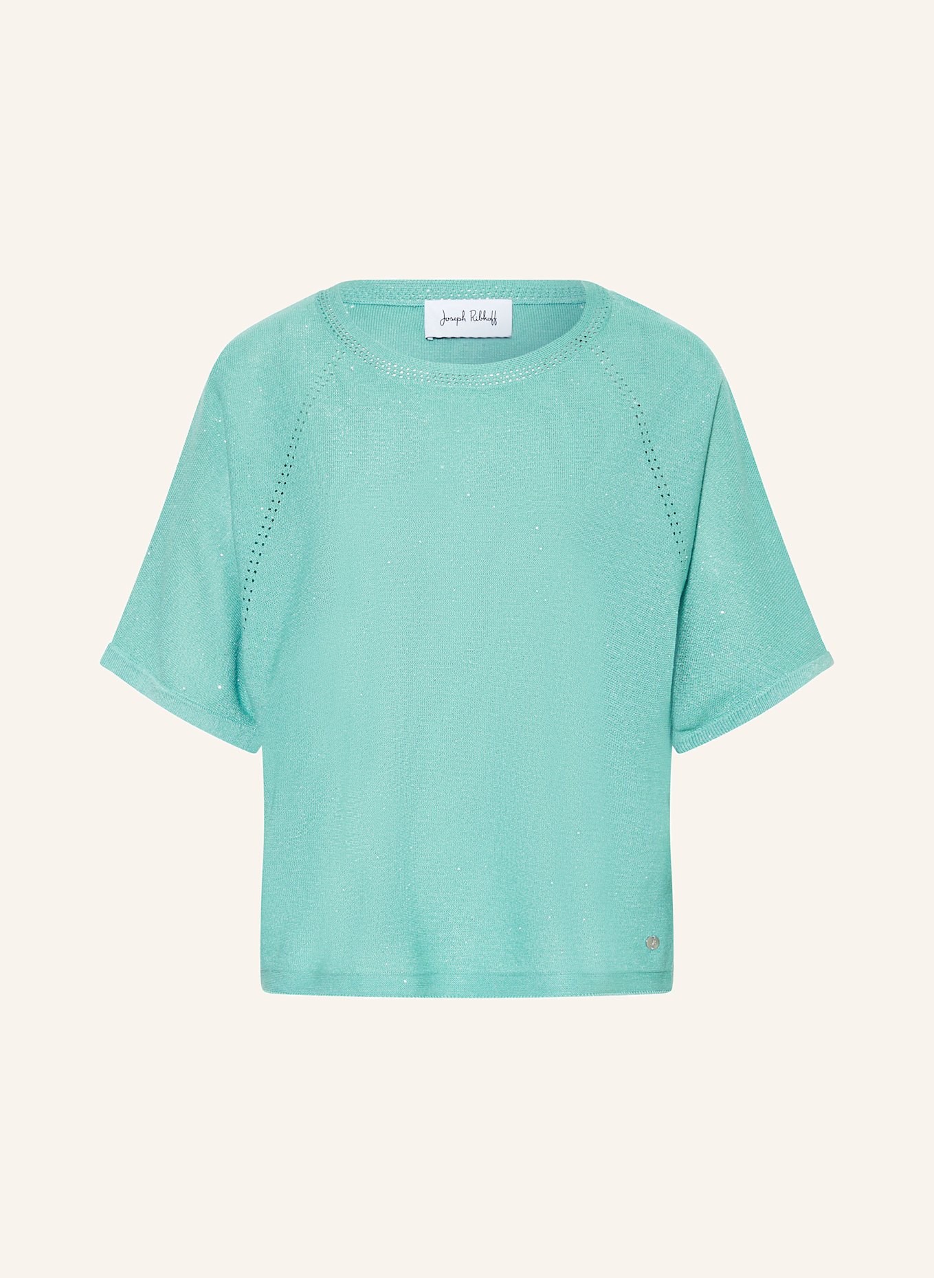 Joseph Ribkoff Gebreid shirt met pailletten: TURQUOISE