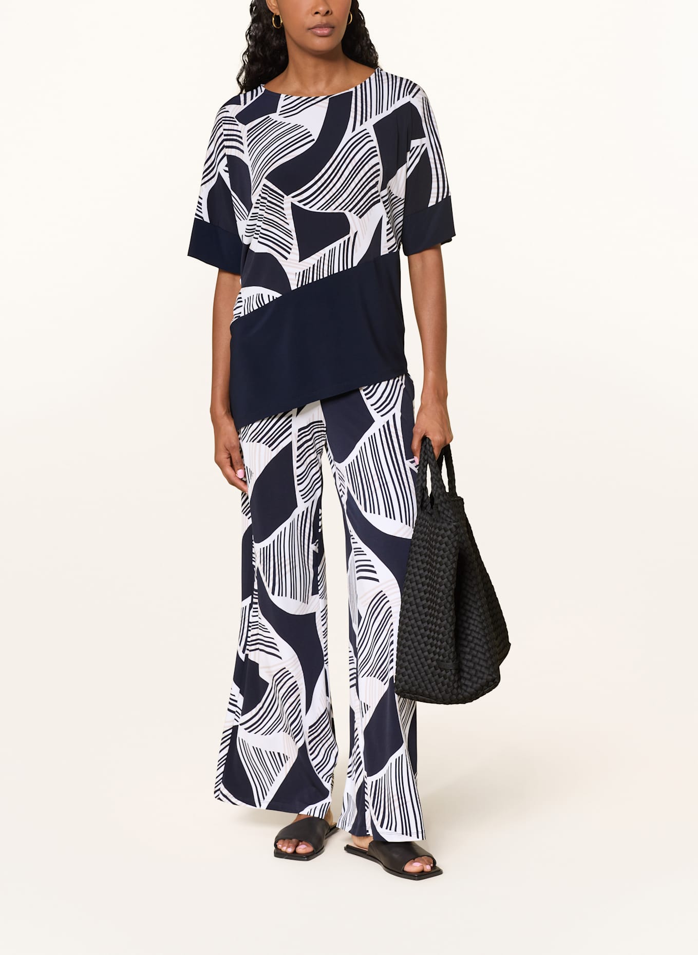 Joseph Ribkoff Marlene kalhoty z žerzeje: TMAVĚ MODRÁ / BÍLÁ / BÉŽOVÁ