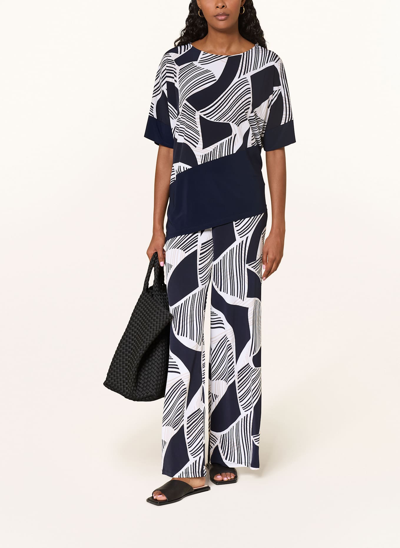 Joseph Ribkoff T-Shirt: DUNKELBLAU / WEISS / BEIGE