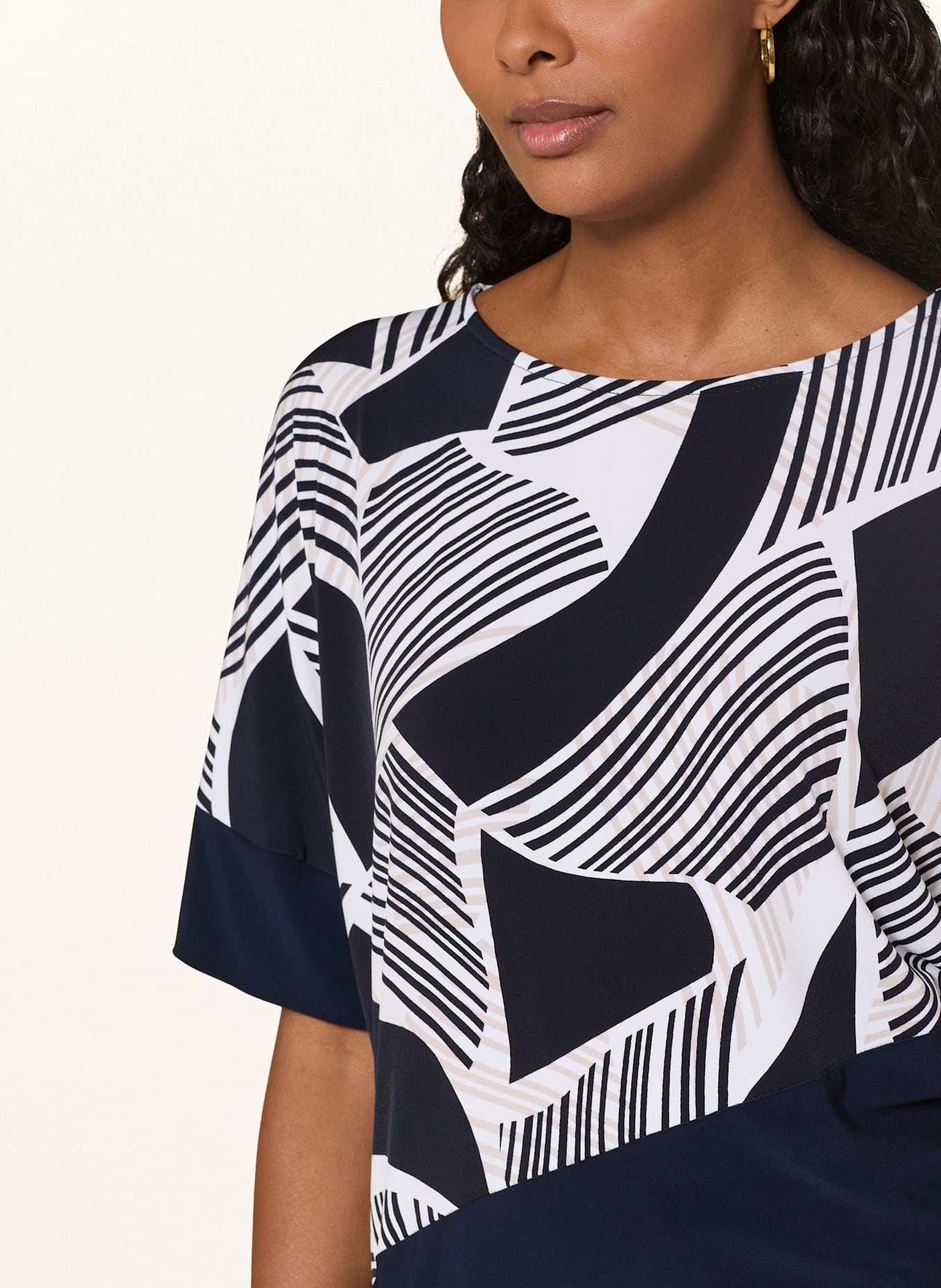 Joseph Ribkoff T-Shirt: DUNKELBLAU / WEISS / BEIGE