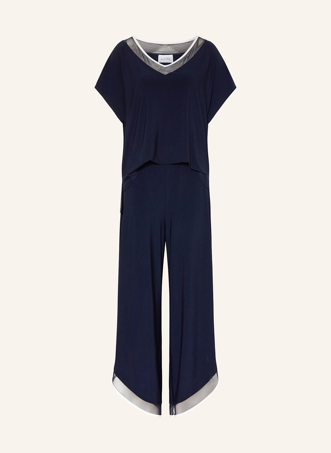 Joseph Ribkoff Jersey jumpsuit: DARK BLUE / WHITE