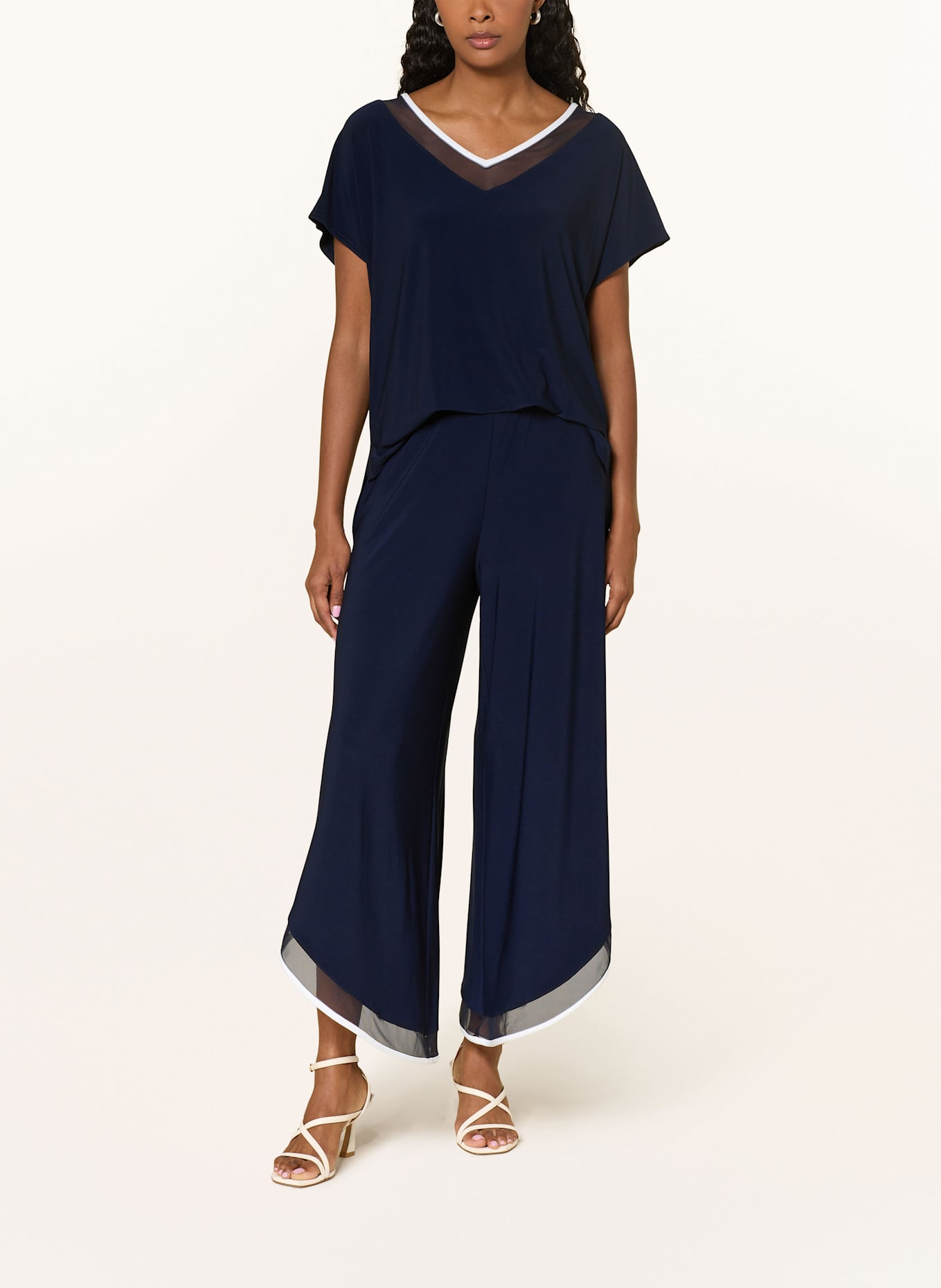 Joseph Ribkoff Jersey jumpsuit: DARK BLUE / WHITE