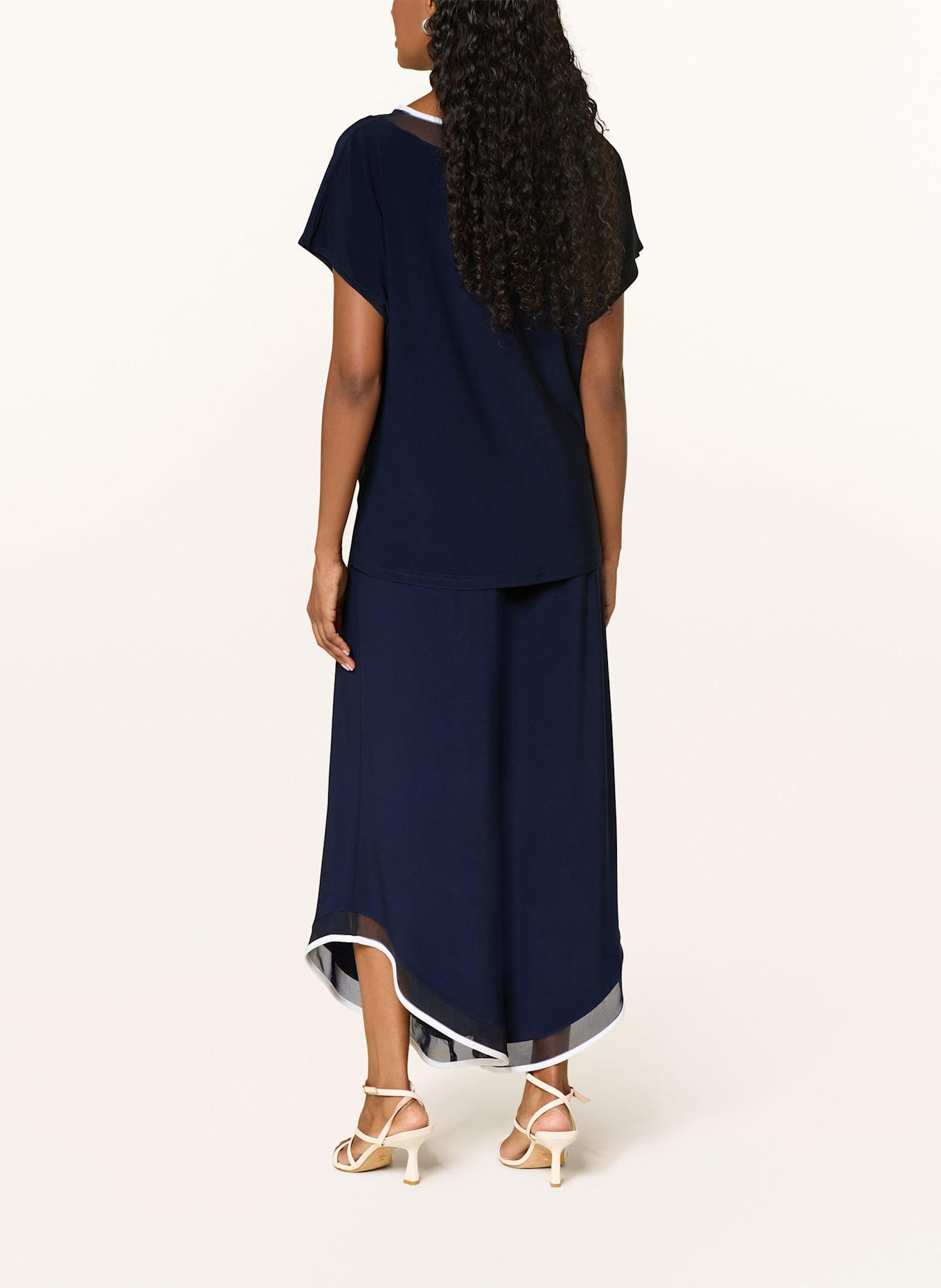 Joseph Ribkoff Jersey jumpsuit: DARK BLUE / WHITE