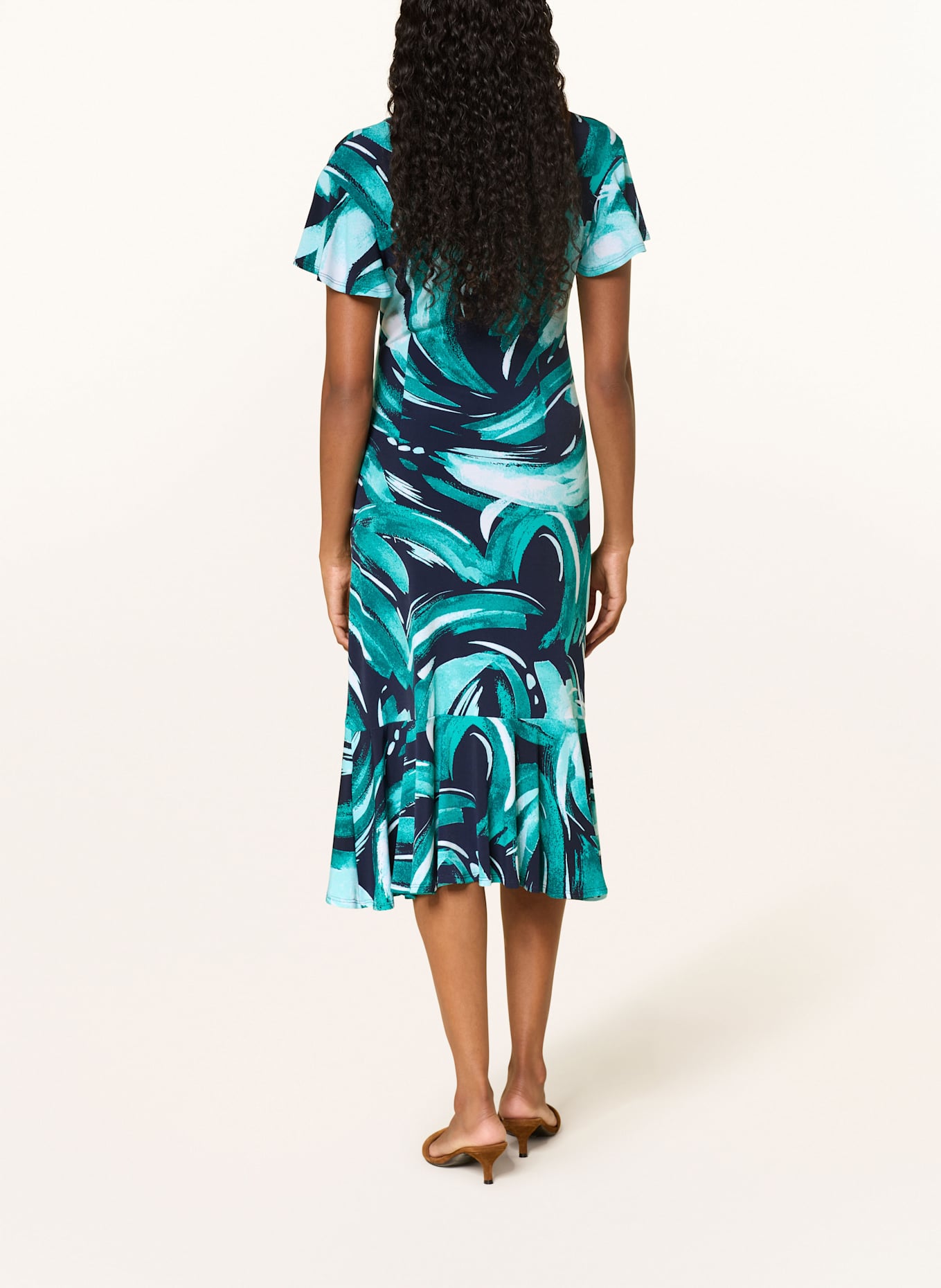 Joseph Ribkoff Žerzejové šaty v zavinovacím vzhledu: ZELENÁ / BÍLÁ / TMAVĚ MODRÁ