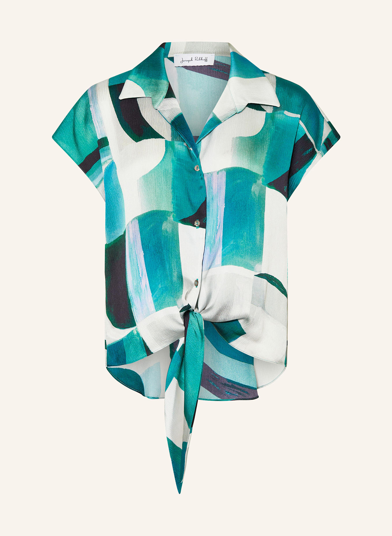 Joseph Ribkoff Chemisier à effet cache-cœur: TURQUOISE / BLEU CLAIR / BLANC