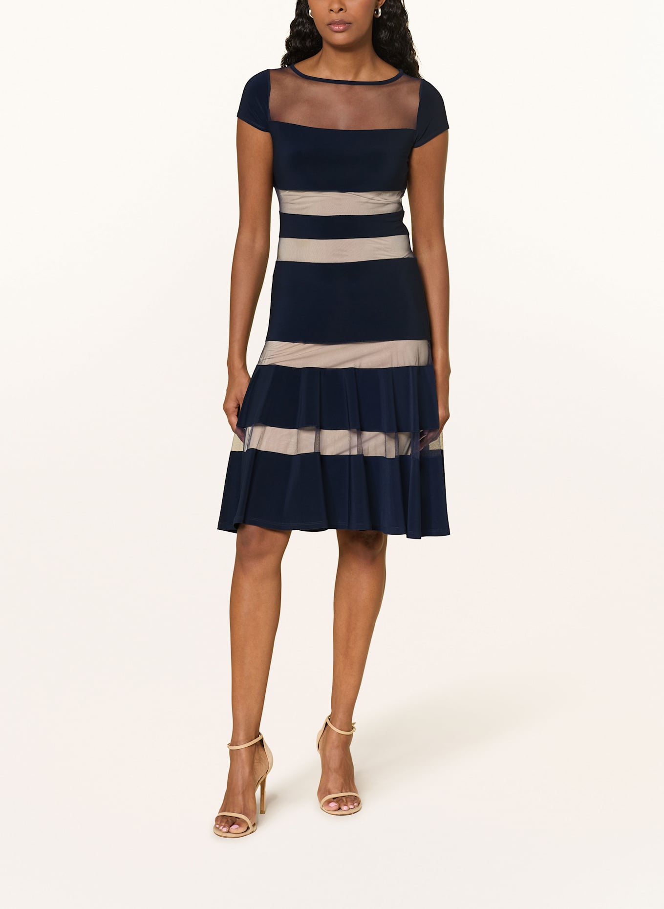 Joseph Ribkoff robe en jersey: BLEU FONCÉ / BEIGE