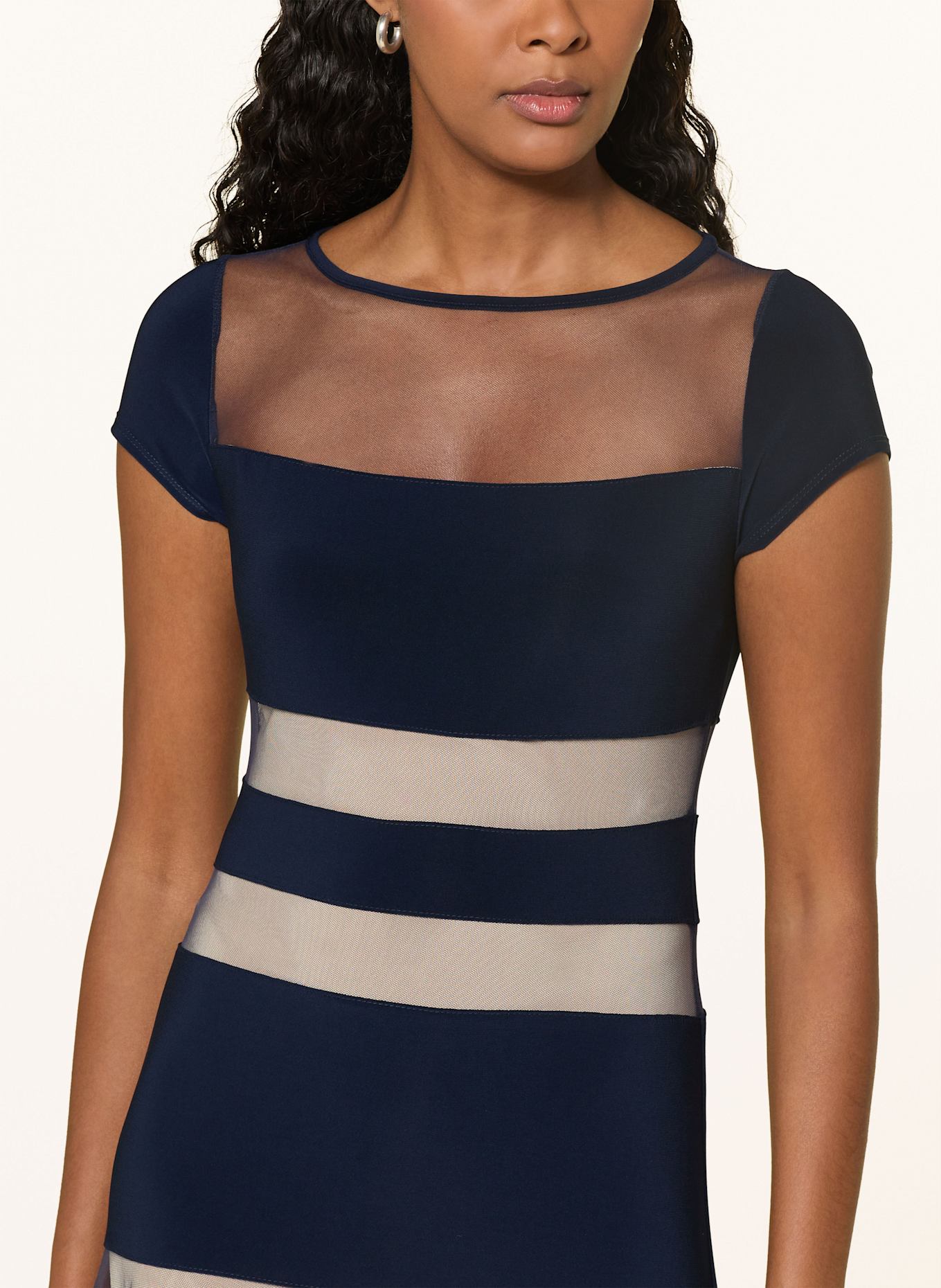 Joseph Ribkoff robe en jersey: BLEU FONCÉ / BEIGE