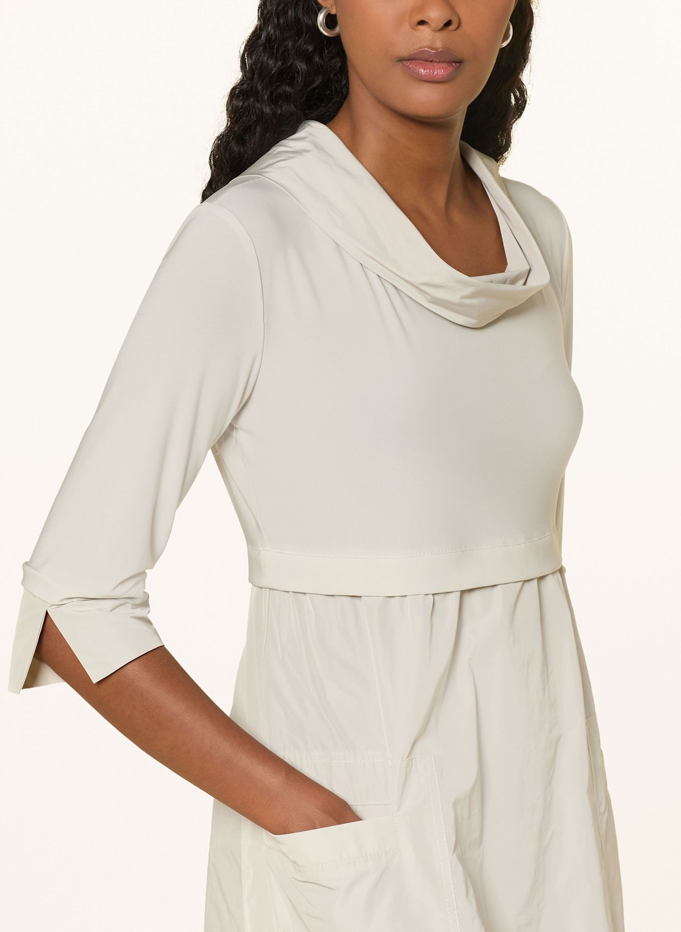 Joseph Ribkoff Kleid mit 3/4-Arm im Materialmix: CREME