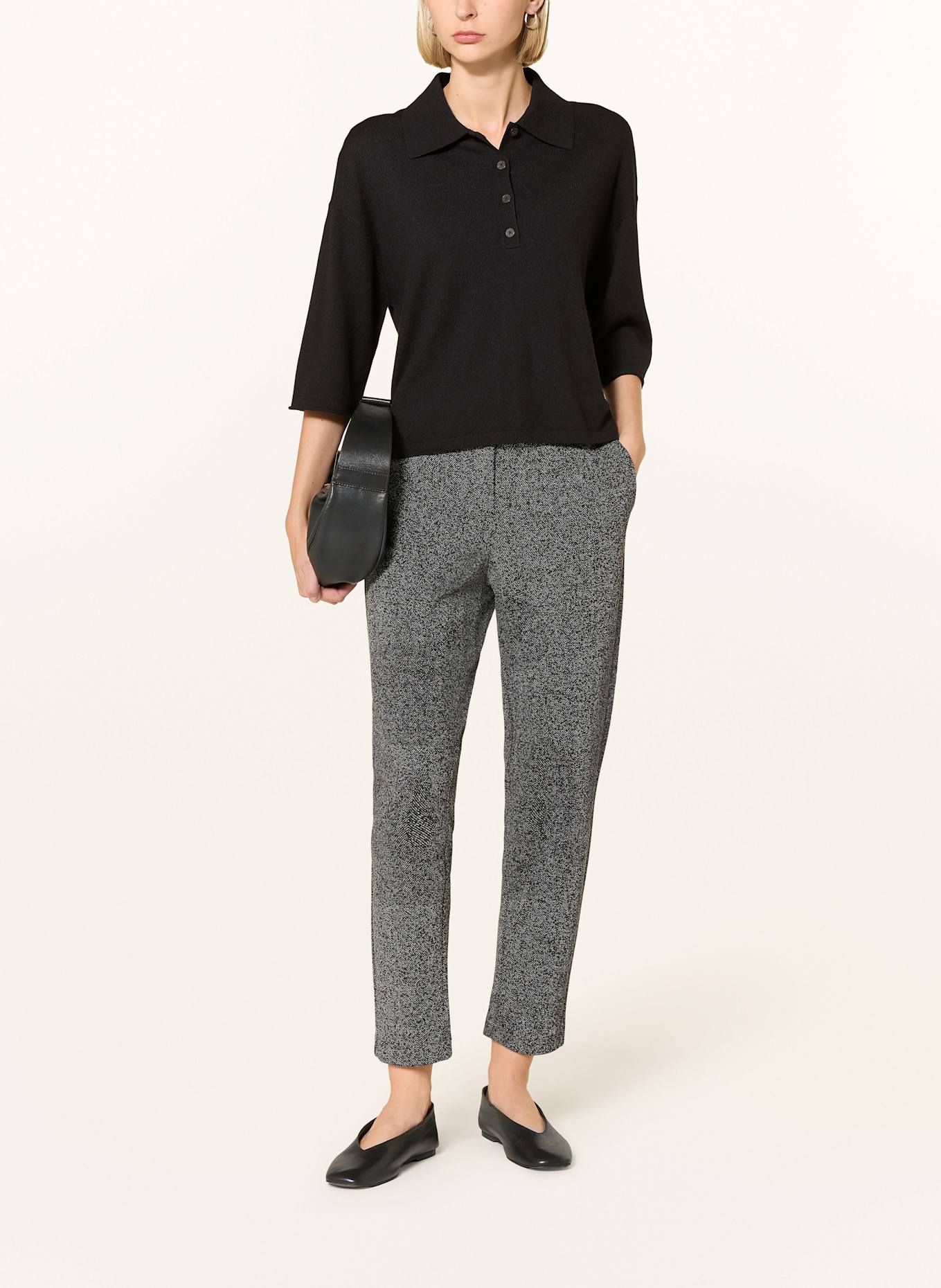 s.Oliver BLACK LABEL Hose im Jogging-Stil: SCHWARZ / GRAU