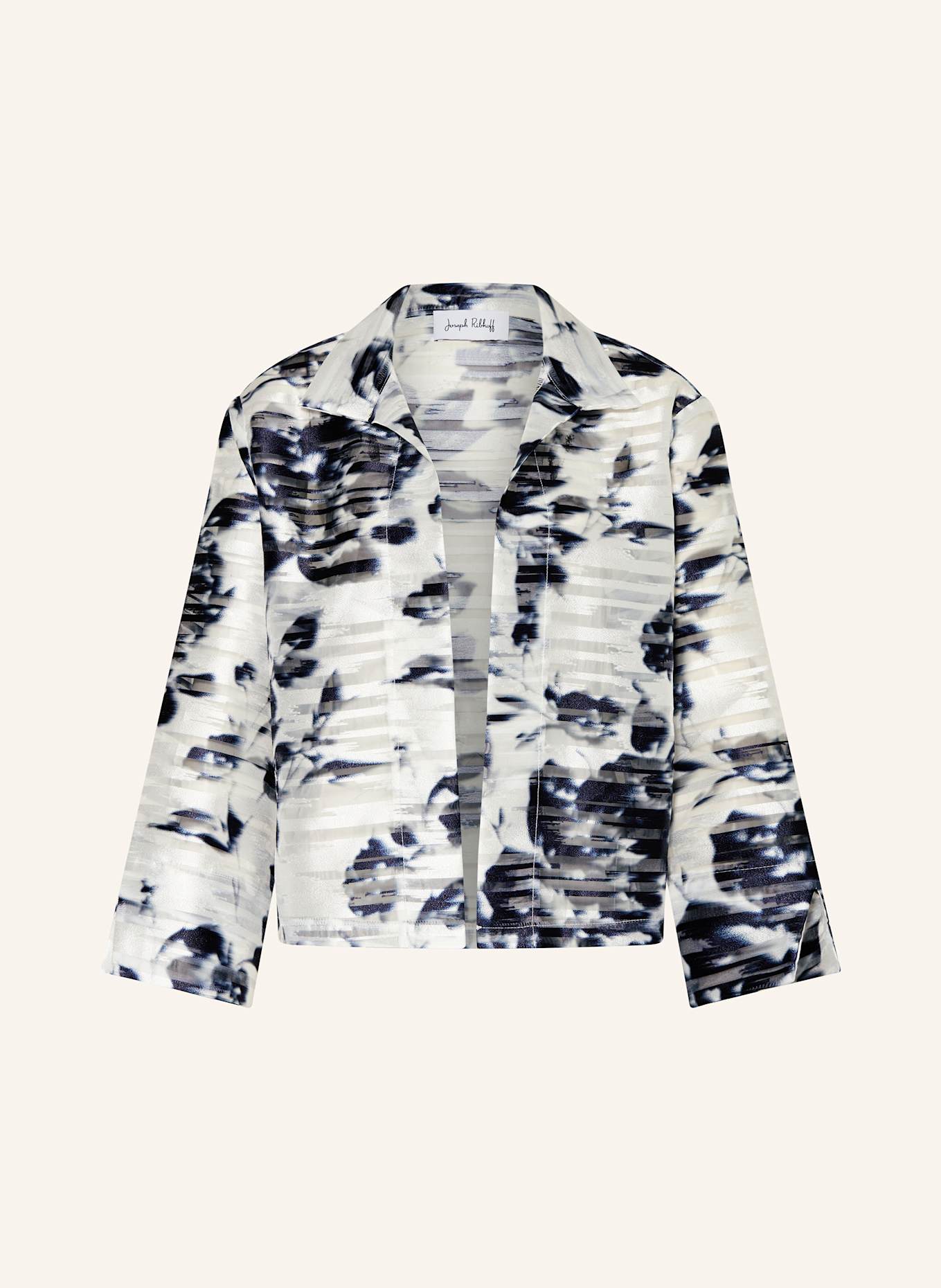 Joseph Ribkoff Boxy jacket: SILVER / DARK BLUE