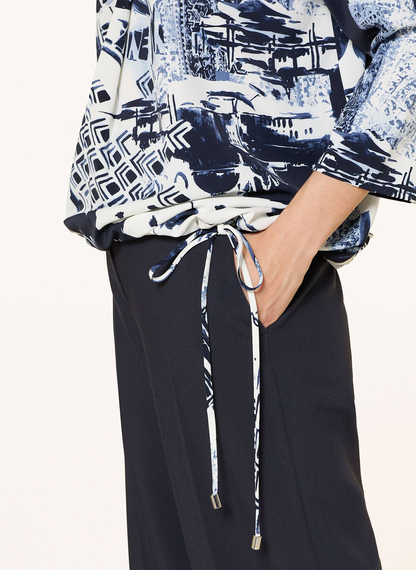 Joseph Ribkoff Blusenshirt aus Satin mit 3/4-Arm: DUNKELBLAU / WEISS