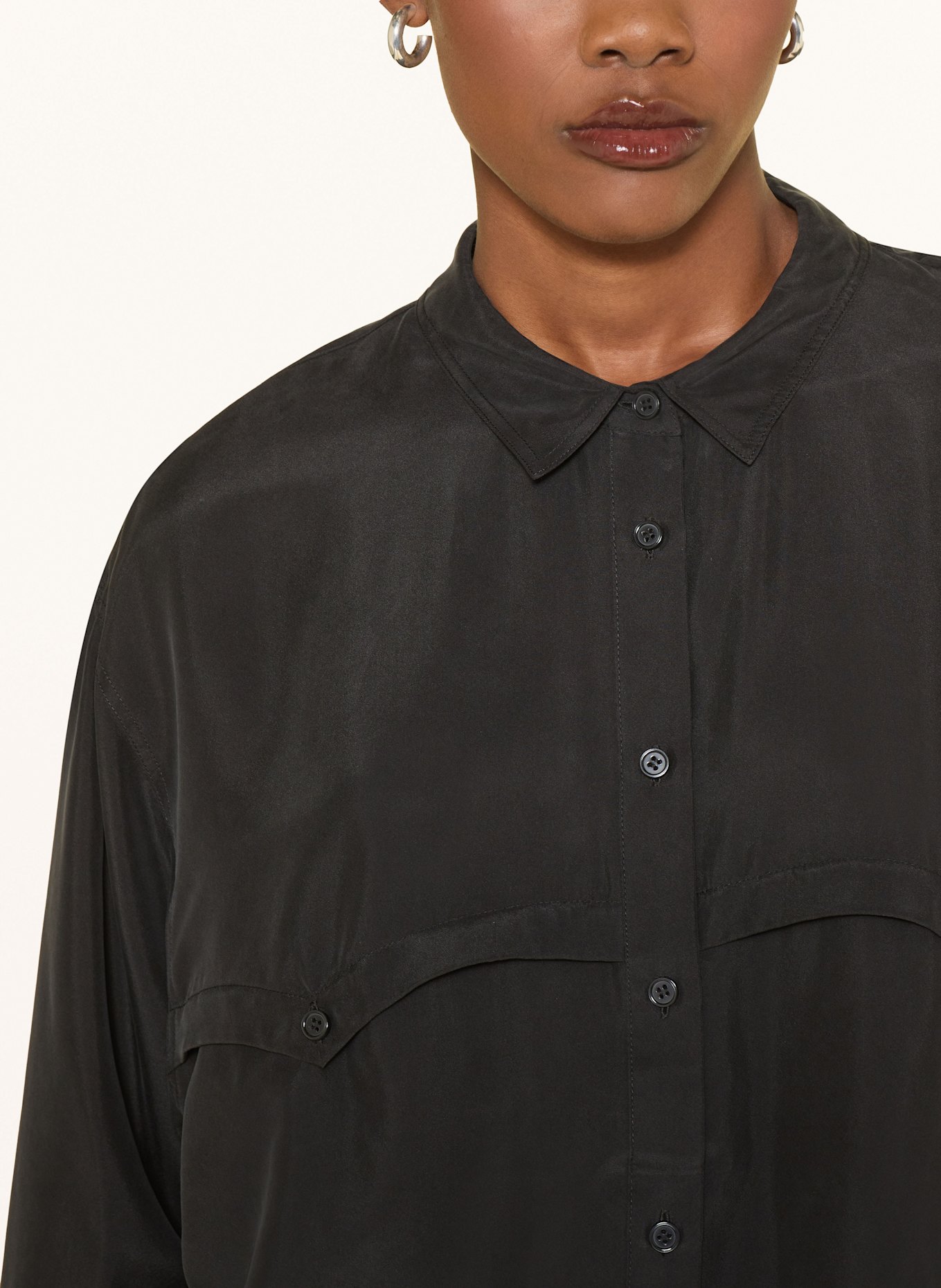ba&sh Hemdbluse HAORA aus Seide: DUNKELGRAU