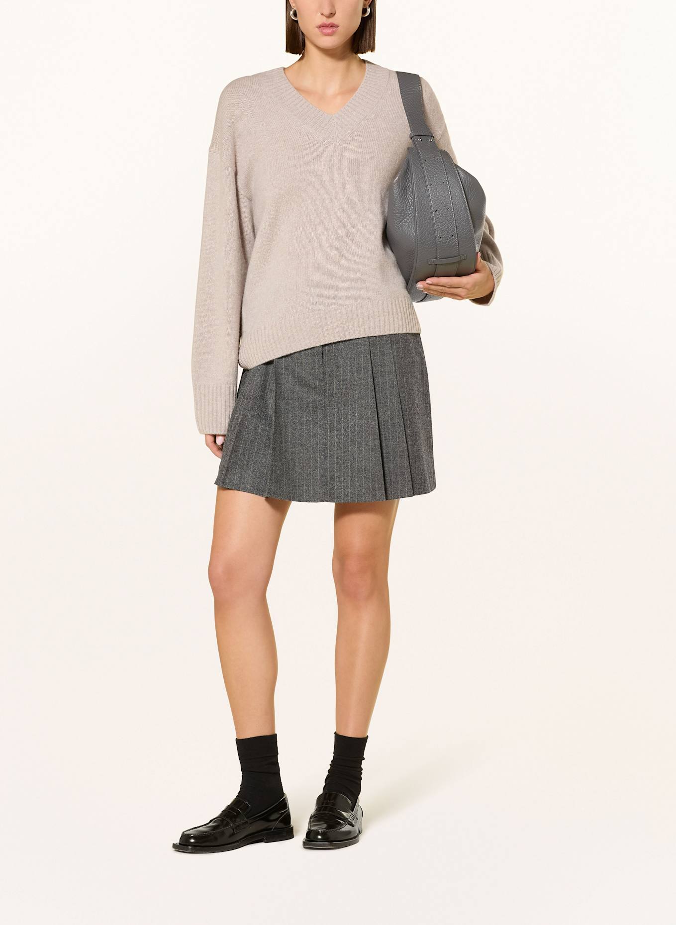 Marc O'Polo Faltenrock: GRAU / HELLGRAU