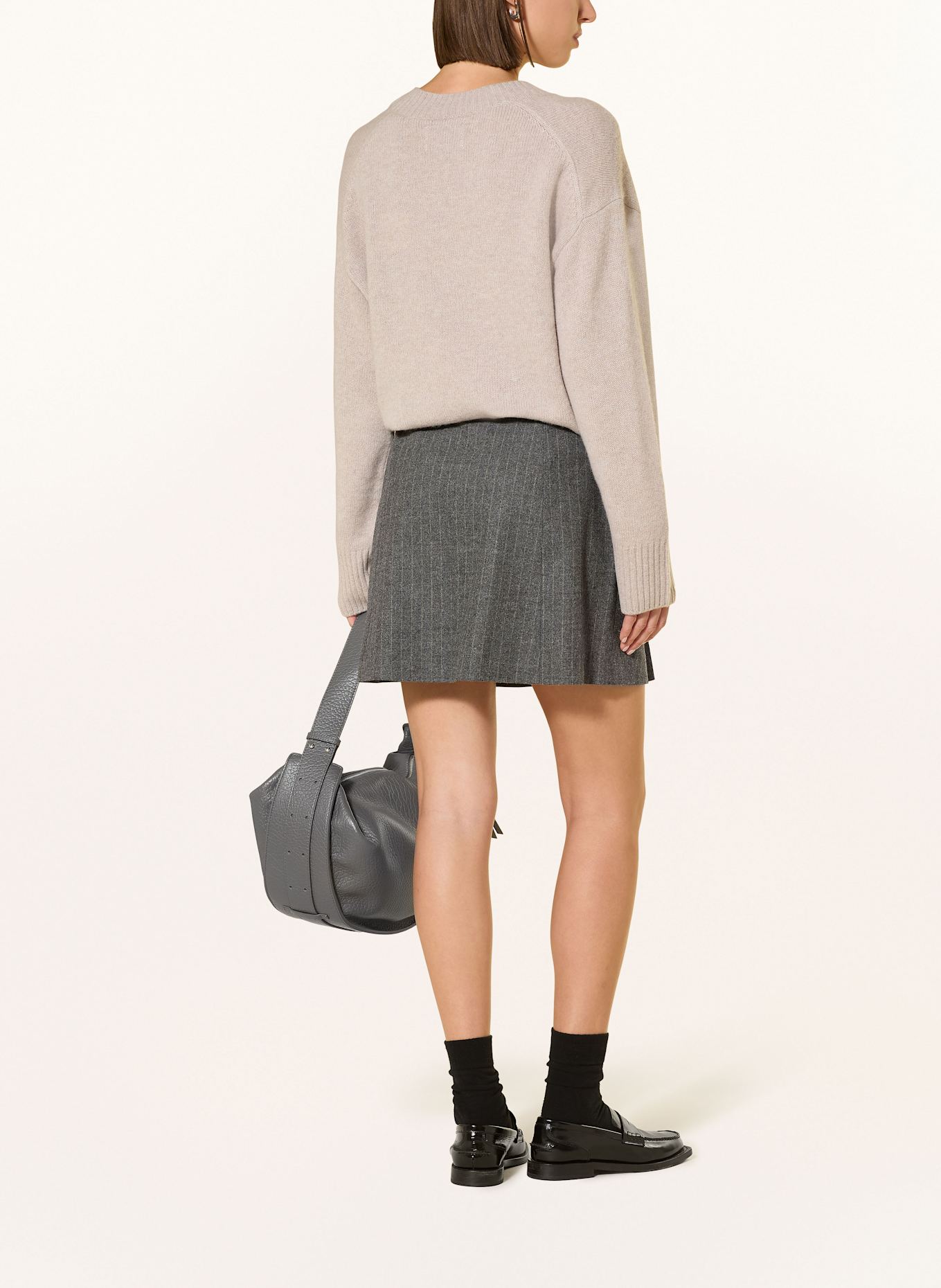 Marc O'Polo Faltenrock: GRAU / HELLGRAU