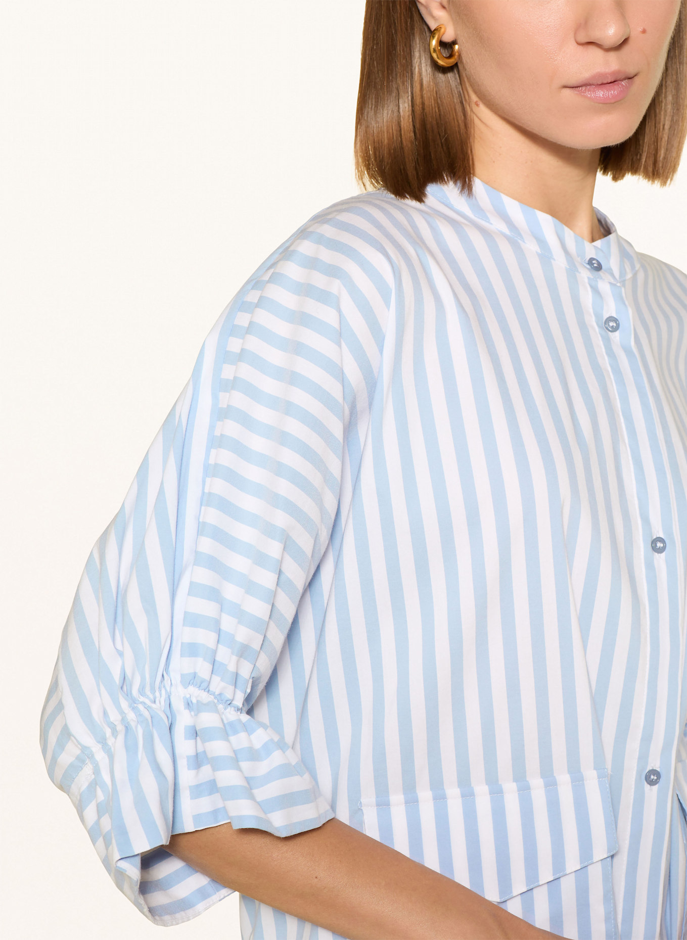 CINQUE Blouse CIPECE: LIGHT BLUE / WHITE