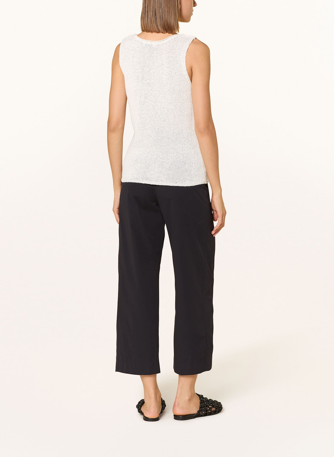 CINQUE Pletený top CILIV se lnem: BÍLÁ