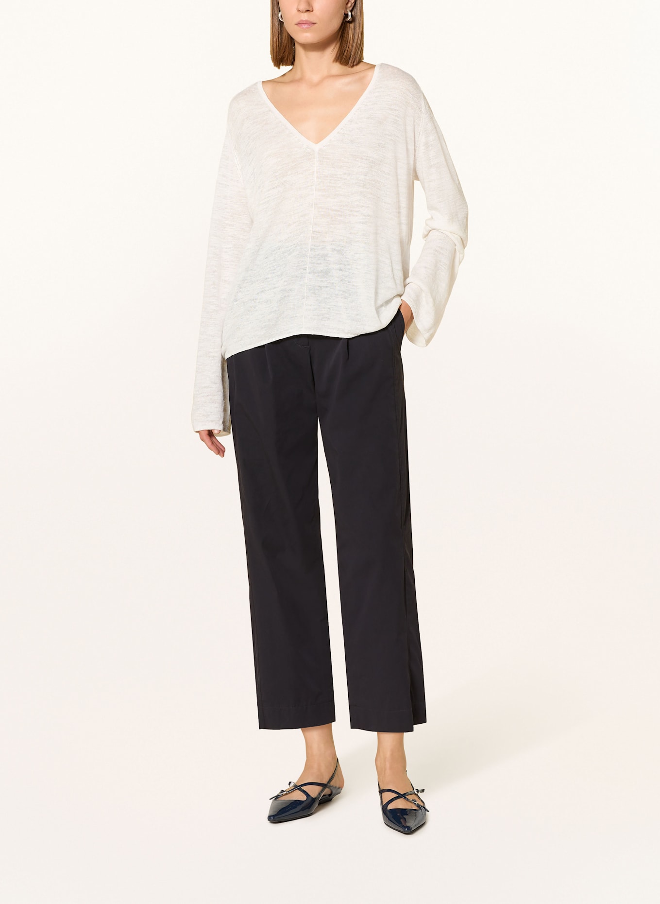 CINQUE Pullover CIMAORI mit Leinen: WEISS