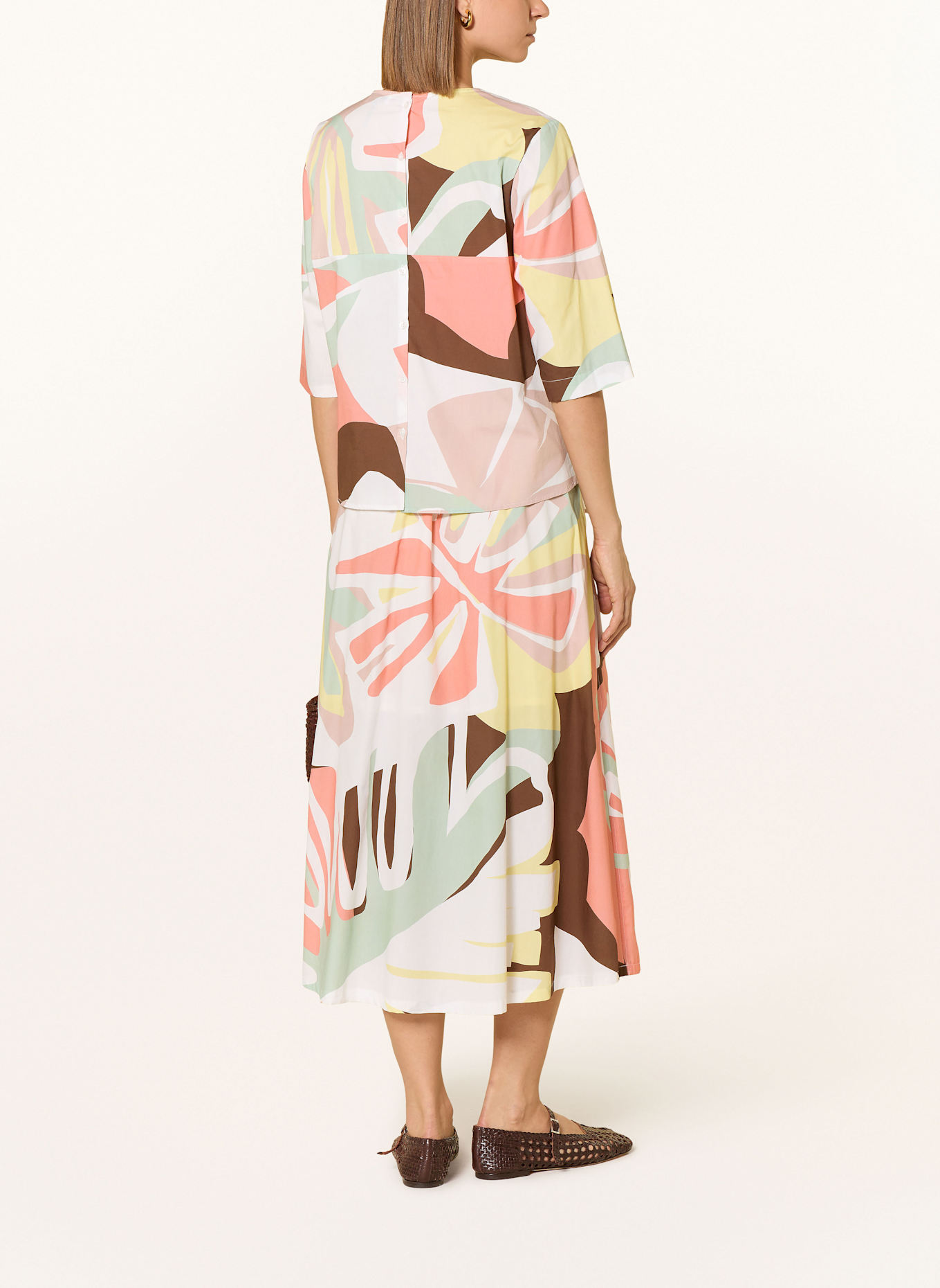 CINQUE Jupe CICAMPUS: VERT CLAIR / JAUNE / MARRON